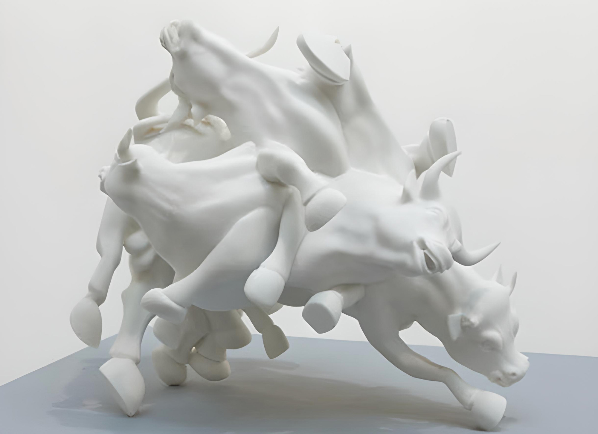 STUDY OF EXHAUSTION FOUR |2015 Fortune Marble powder 3d Printings Four sculptures of 25 x 25 x 25 cm aprox