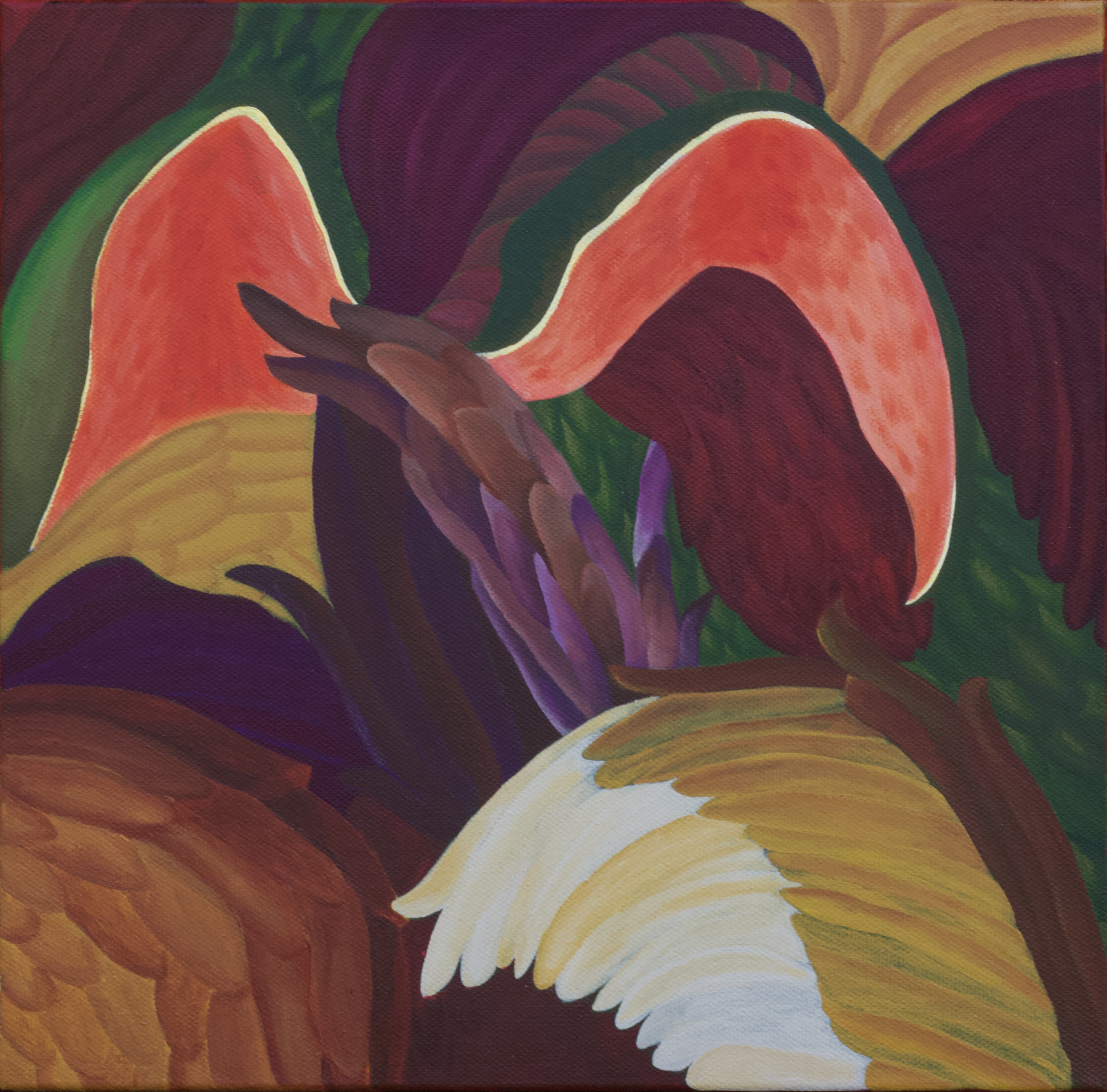 Conference of the angels, acrylic on canvas, 30.5 x 30.5 cm, 2021