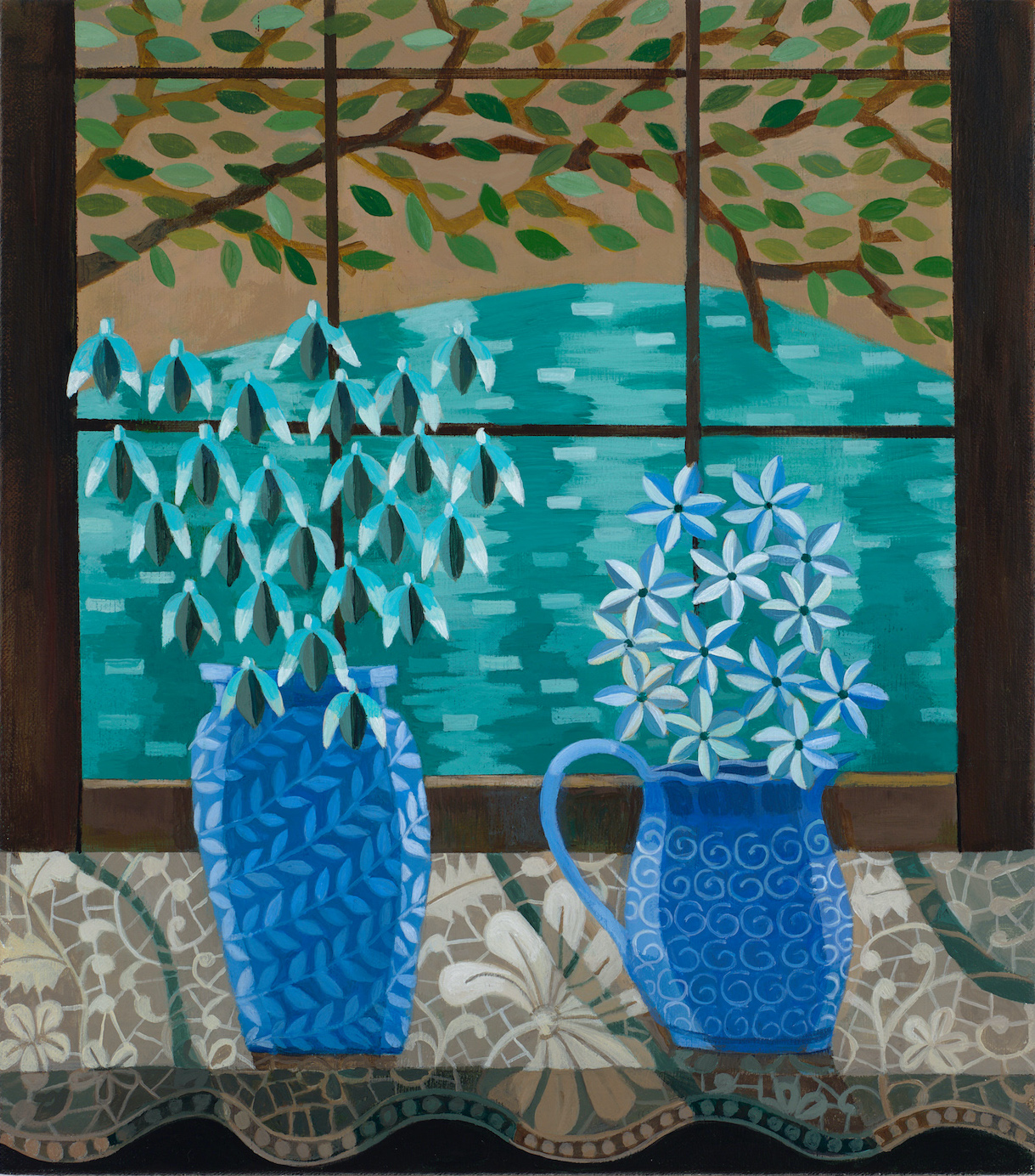 Gail Spaien, 'Floating World', 2025, Acrylic on linen, 15 x 17 in.