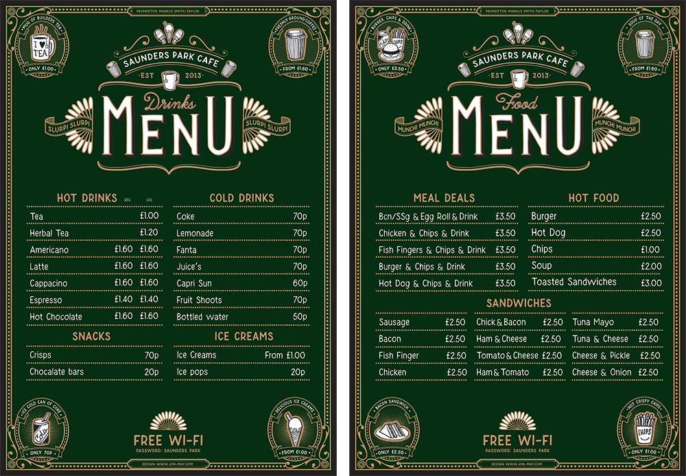 SAUNDERS PARK CAFE — Jon May