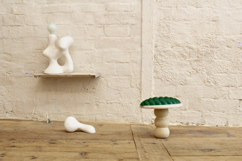 Installation view. From the left : Abel Carcamo, Antoine Duchenet and Claire Debras.