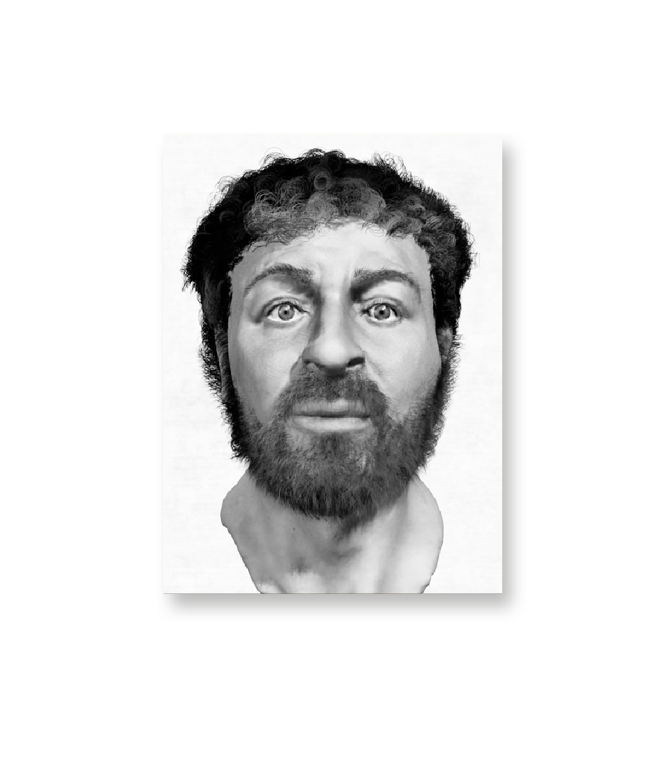 Reconstruction of a Galilean man, 2001, illustrating how Jesus may have appeared in his time and place.