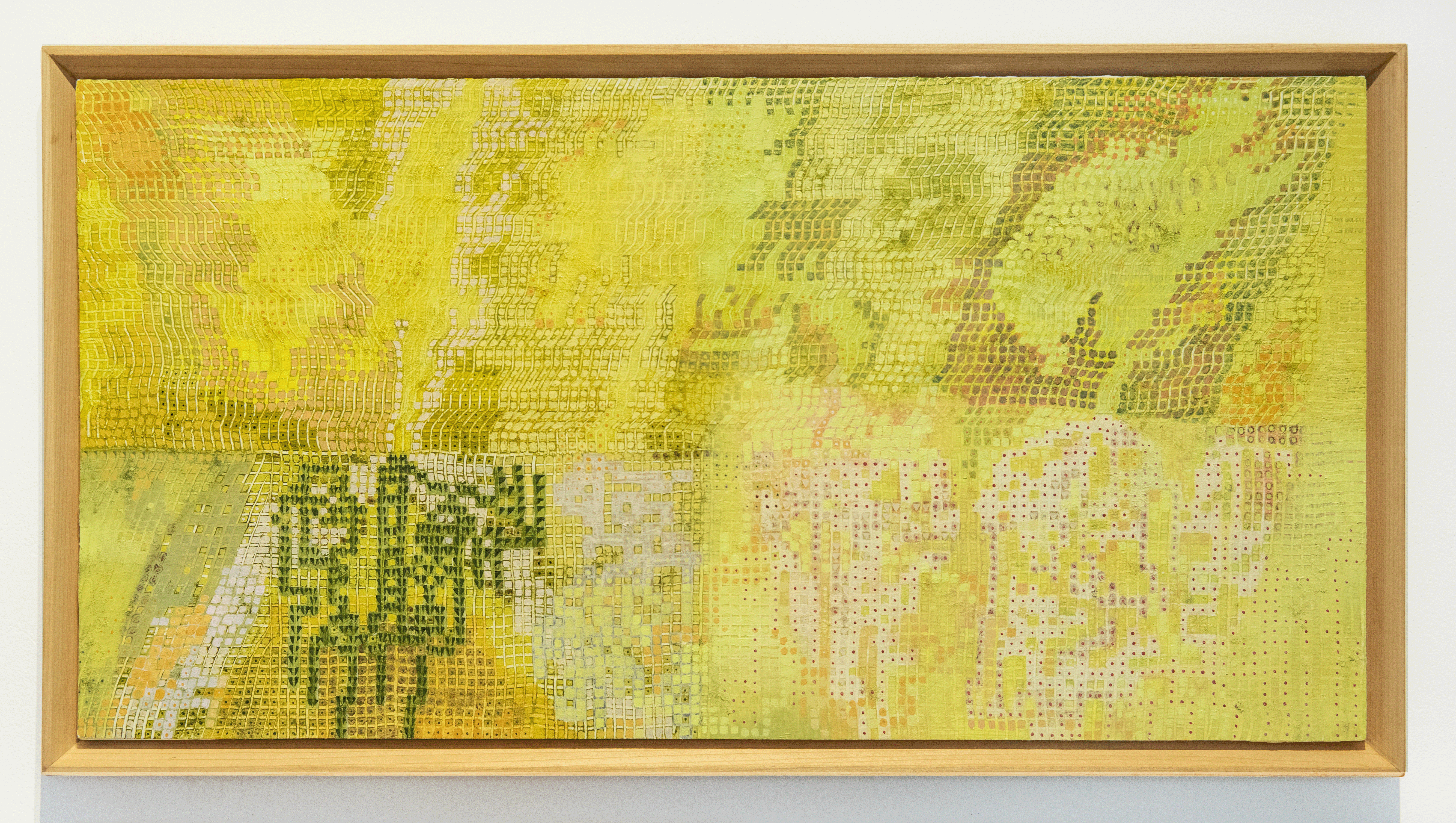 "The Forest Upstairs Thinks Deeply of You" , 2024 Oil and Fiber on Panel 36.5” x 18”