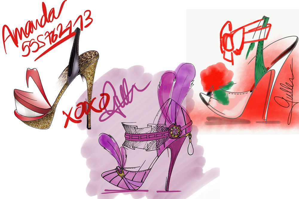  iPad drawings using pencil, fingertips and collage.