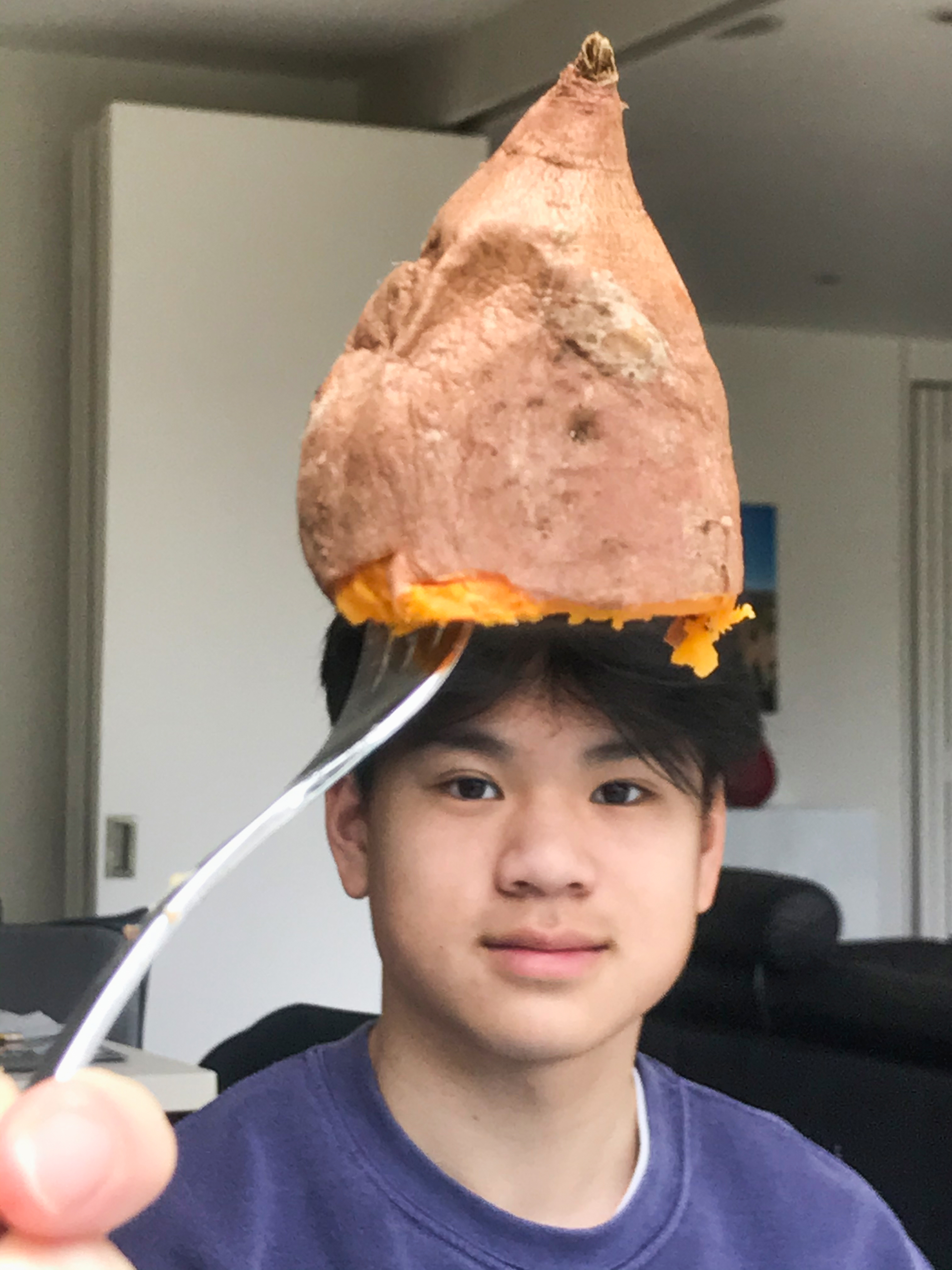 ‘Sweet potato head’. Sweet potato, head.