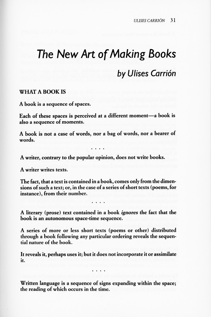 The New Art of Making books - Ulises Carrion
