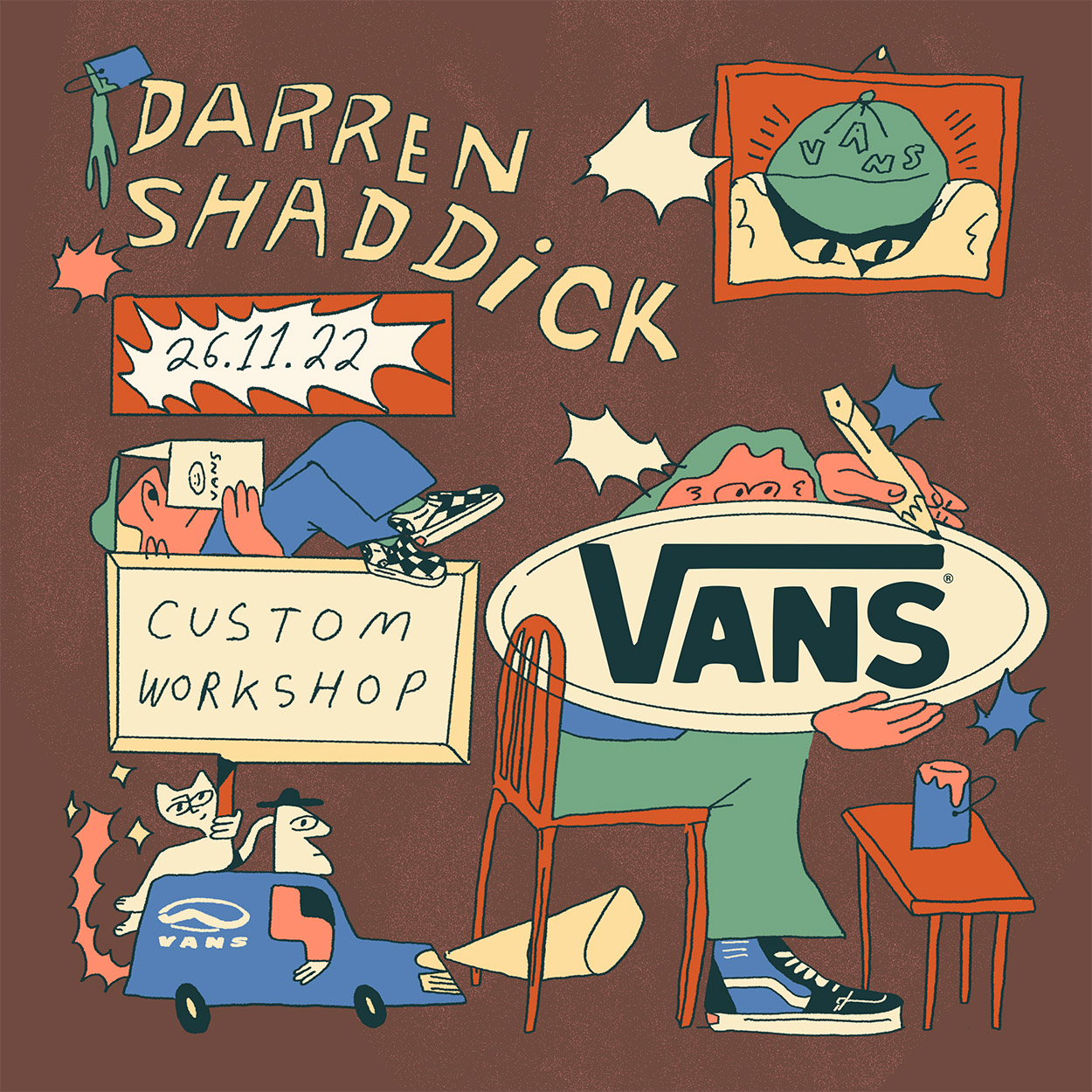 Poster for Vans x Darren Shaddick Custom Workshop