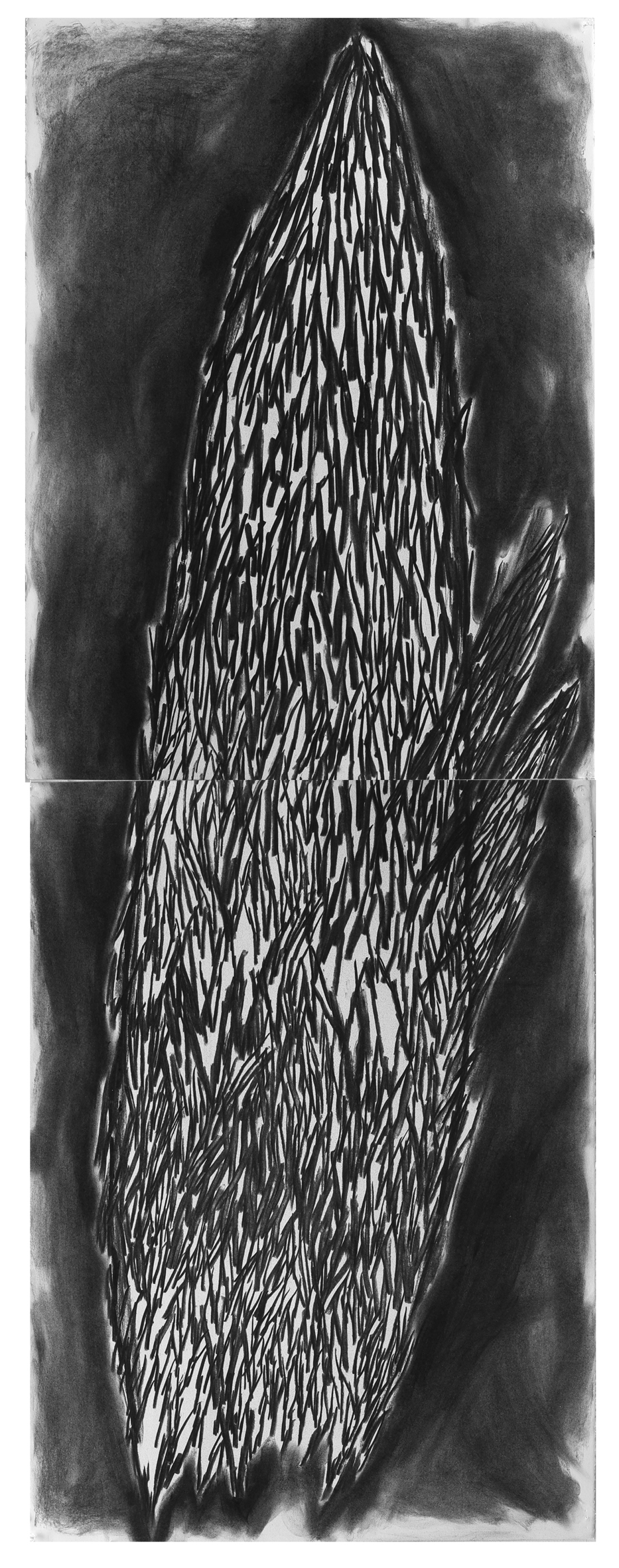 사소한 뿔trivial horn_conte, charcoal on paper_153x114cm_2014  
