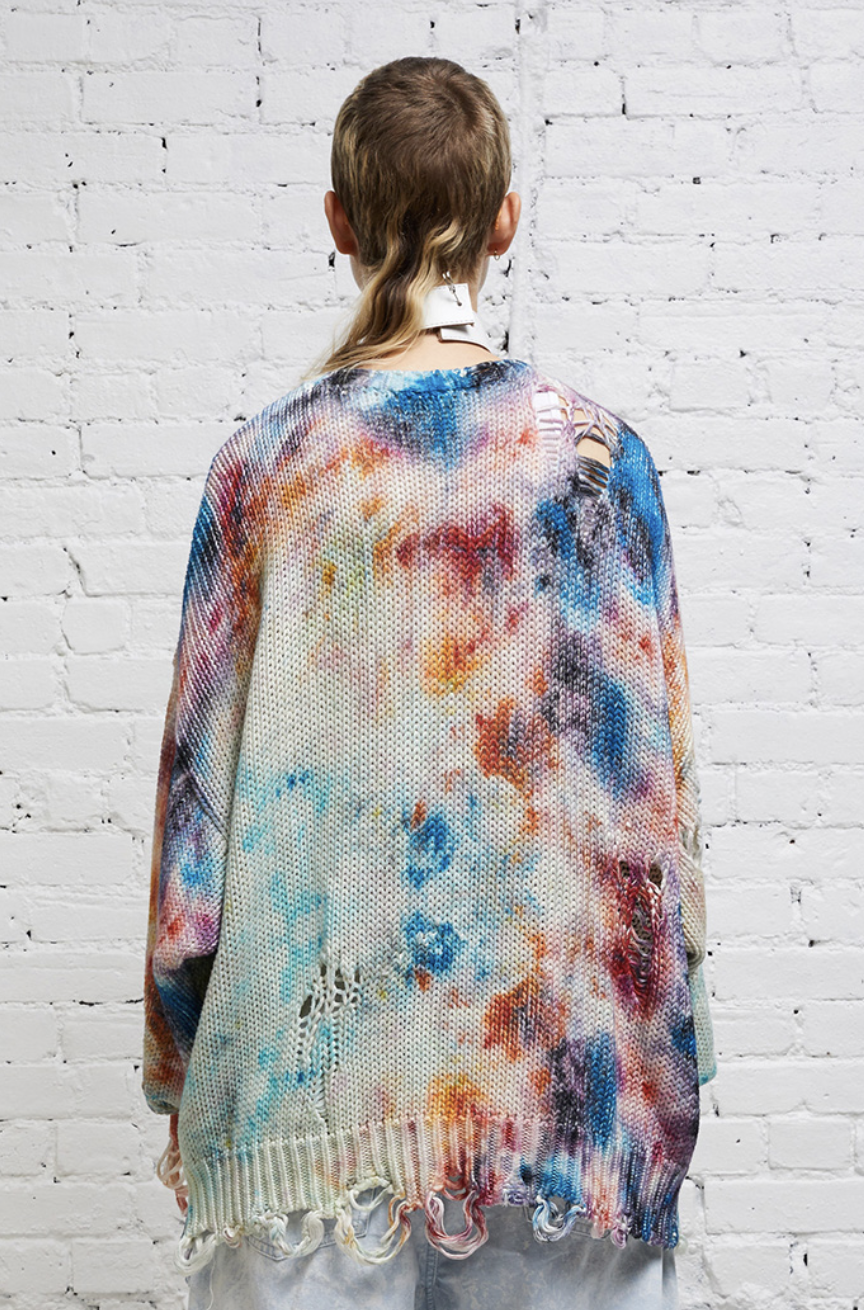 R13 JUMBO TIE DYE CARDIGAN t.a