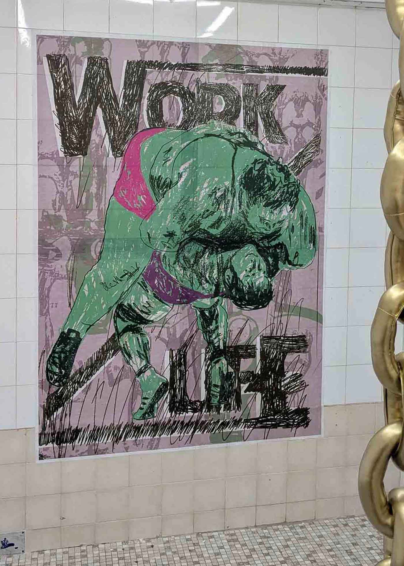 Work-Life, 2025, digital print on paper, as part of PILEDRIVER, Tiles Lewisham.