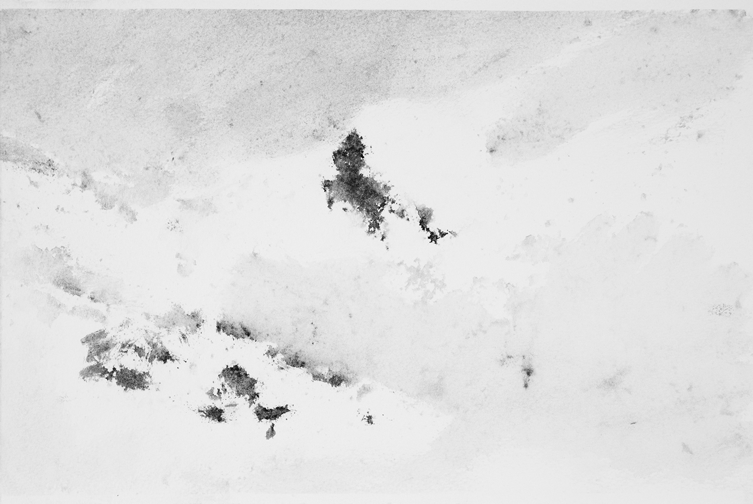 Vercors, hiver, jour blanc, matin, ventgouache on paper19 x 28 cm, 2023