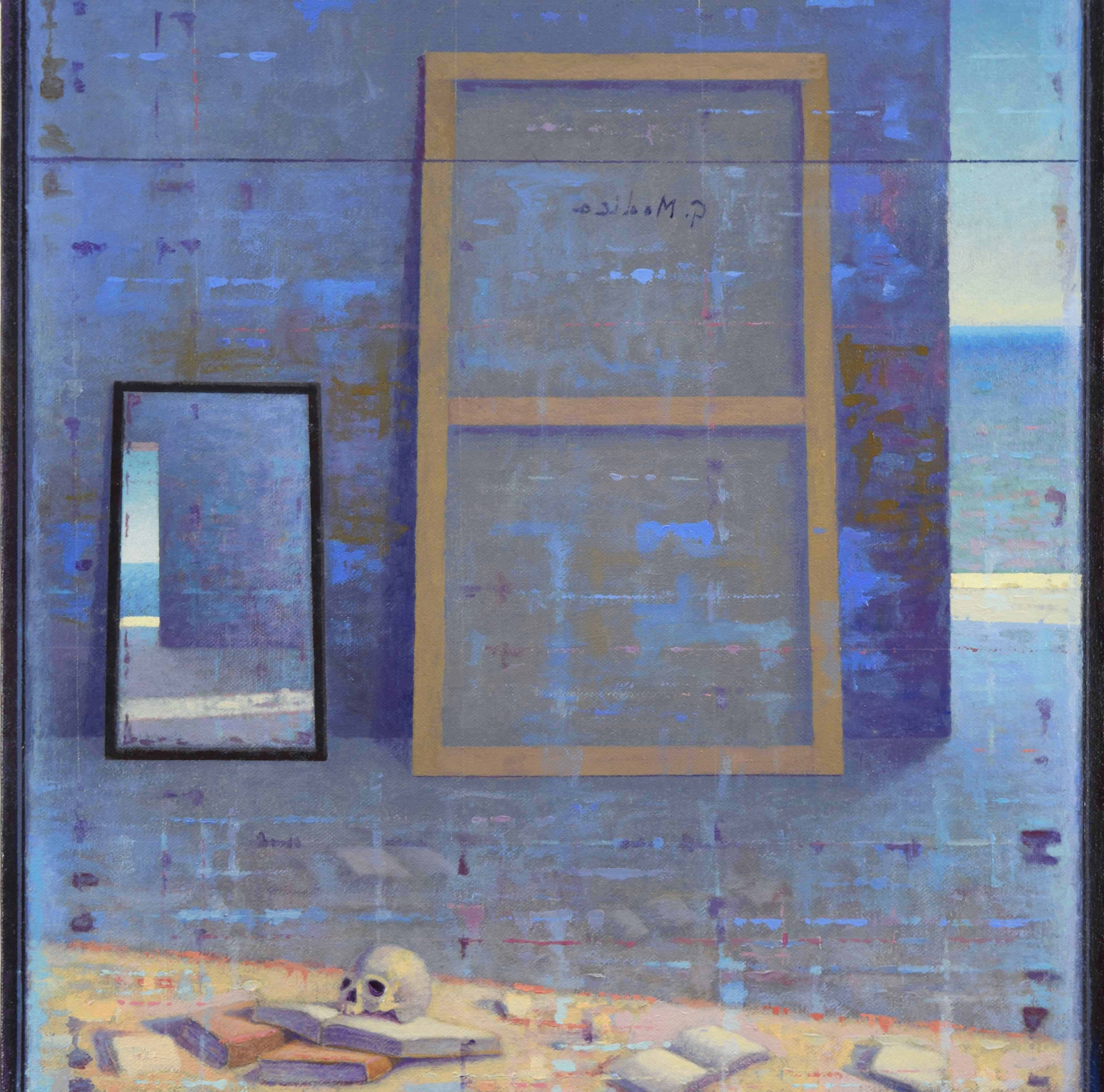 Atelier-vanitas (omaggio a Caravaggio), 2015, olio su tela, cm 40 x 40