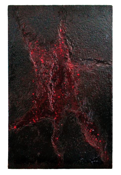 Desollación I, 2023- 60x40 cm. Resin and acylic on wood panel