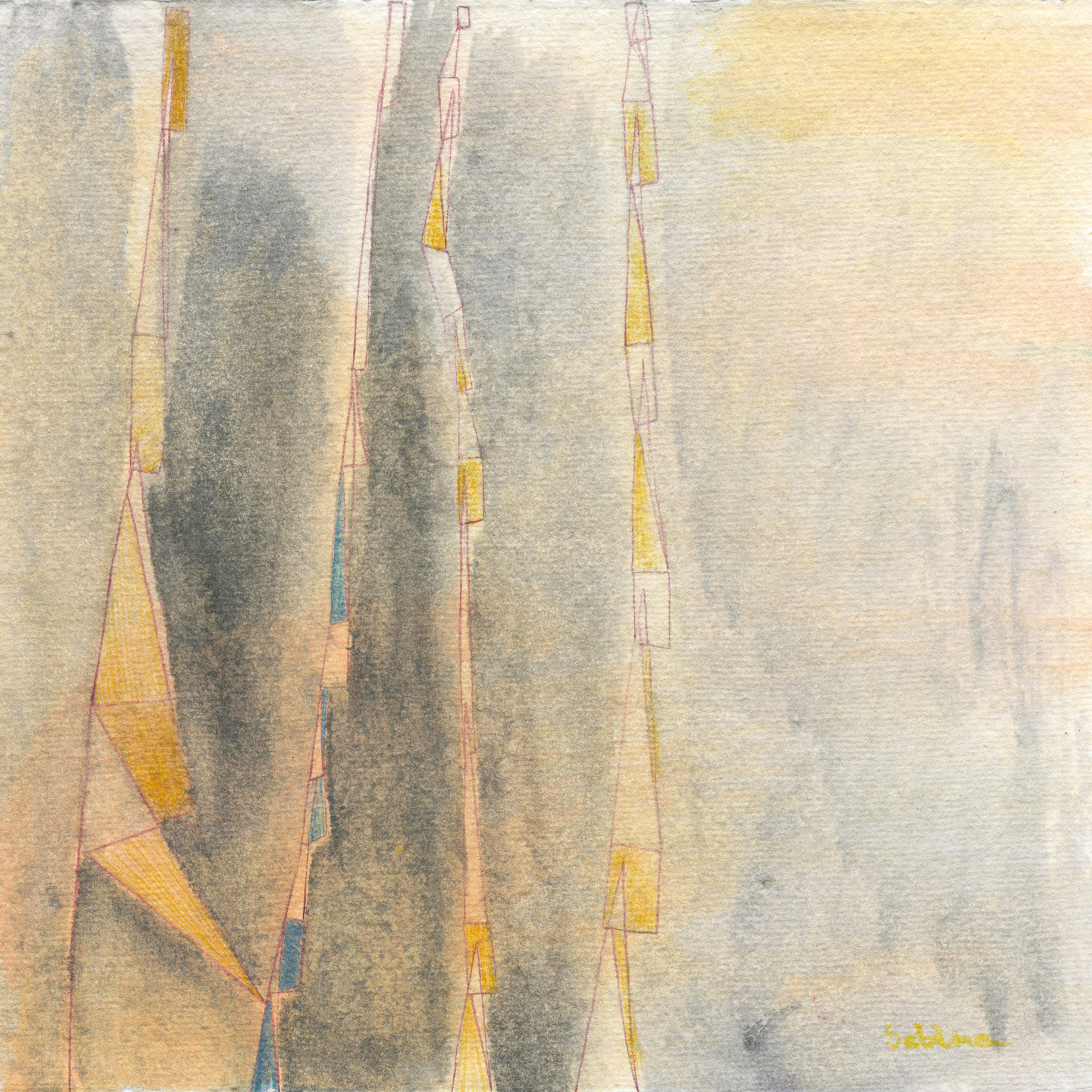 Stars II / mixed media on paper