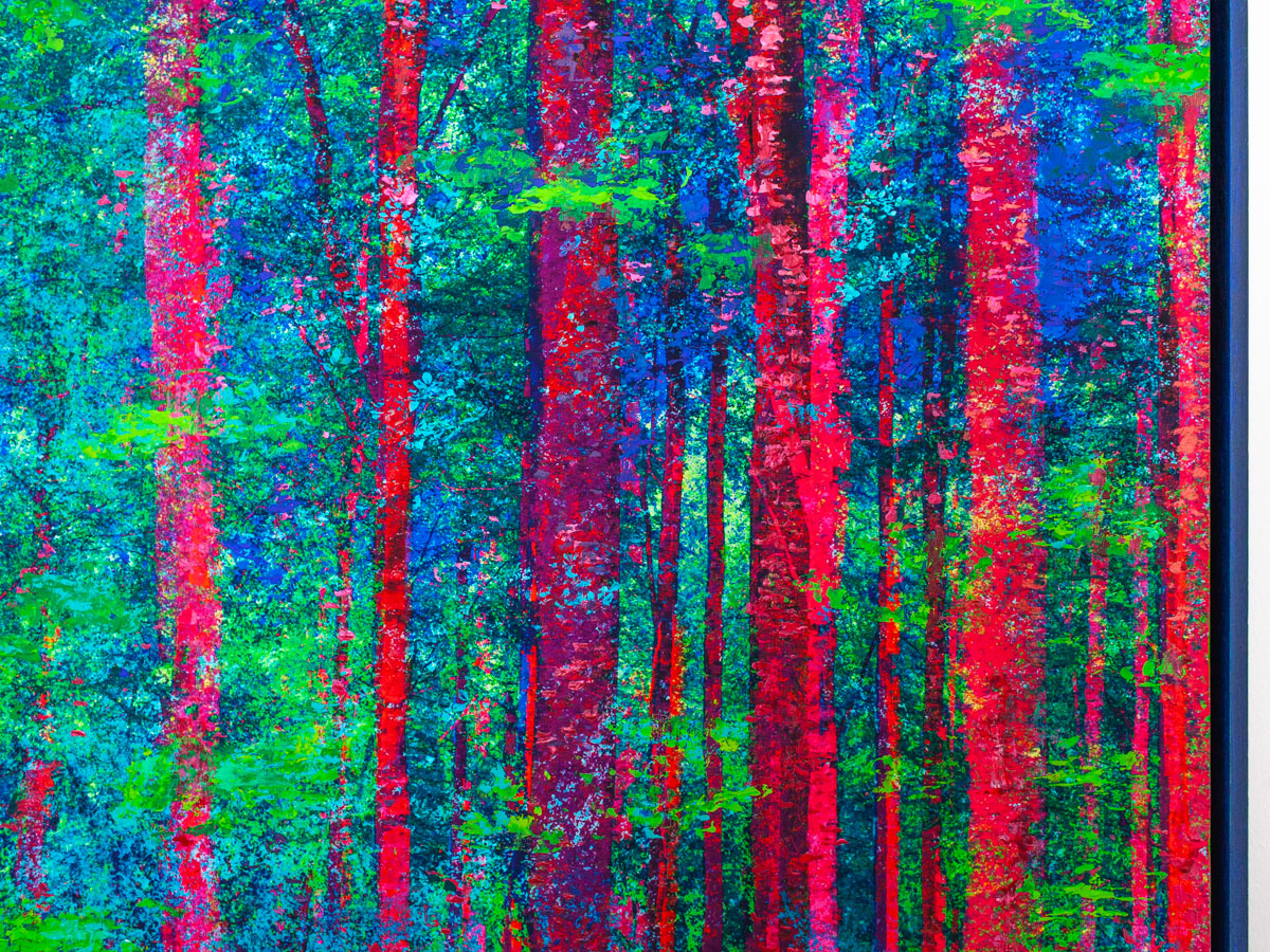 "Le petit paradis", vert et violet, 50x70cm - 2022