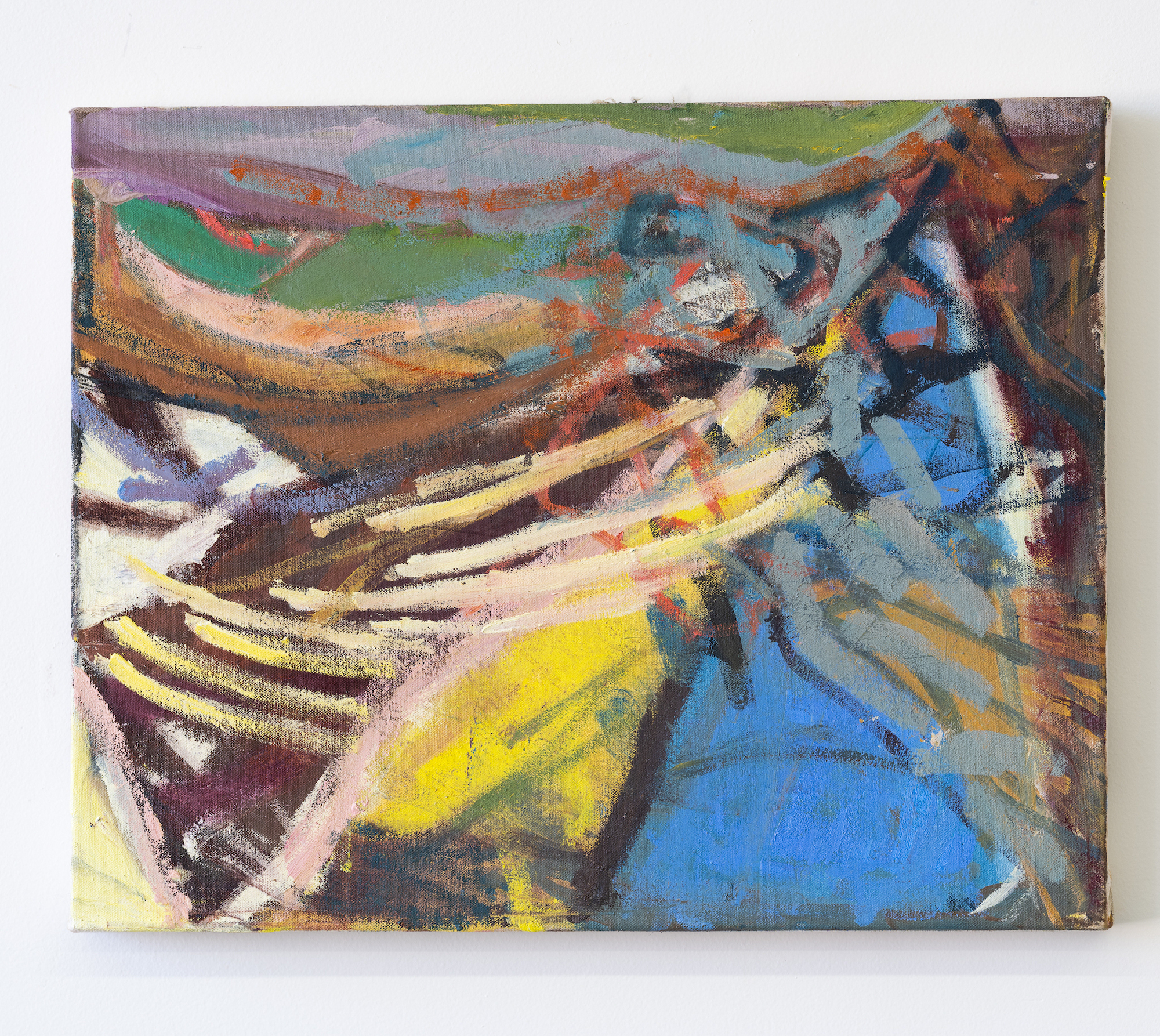 SOLD - to cross a threshold of bronze, 11x16, oil, canvas