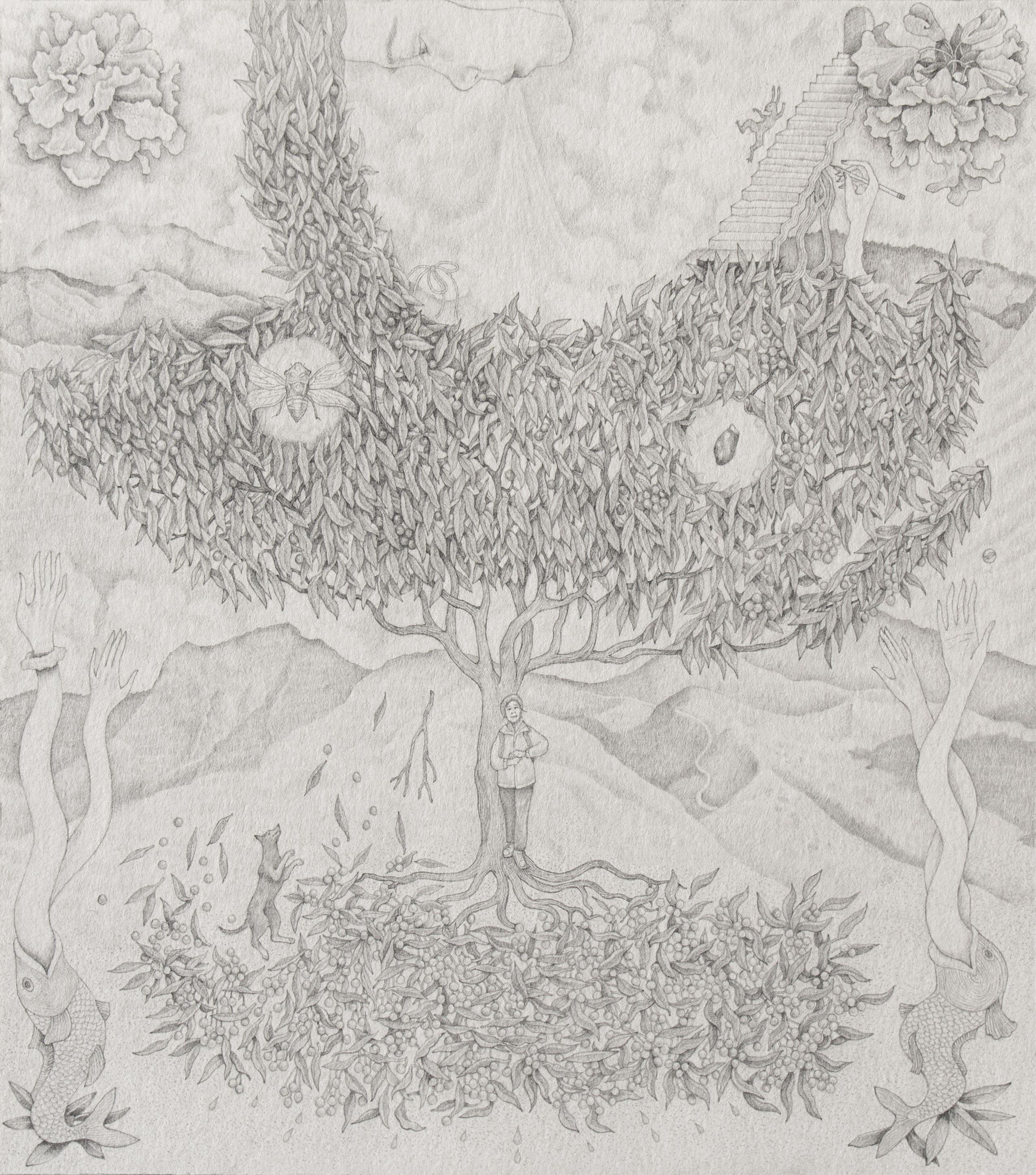 Mother and Lychee Tree19 x 21.5 cm (7.5 x 8.5 in)2023