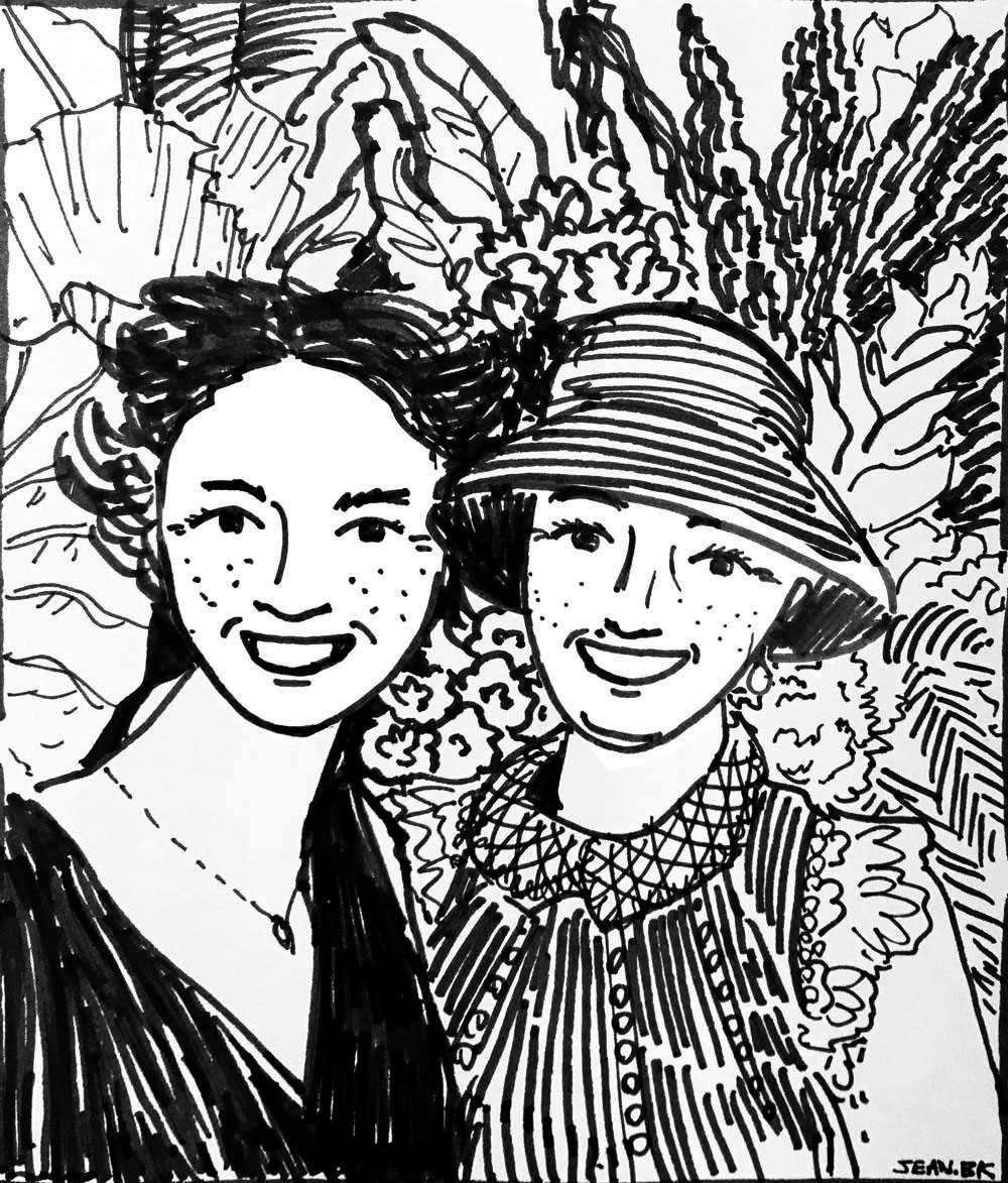 Two sisters - Ink on paper 20x22 cm