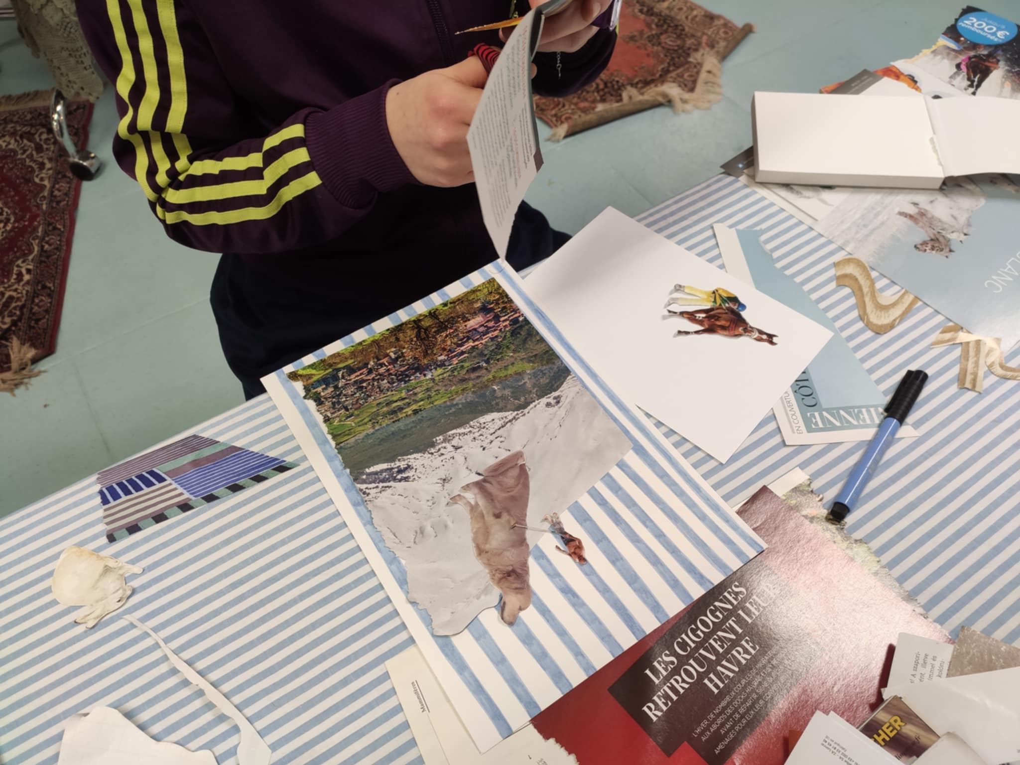 "R&ecirc;ver l'hiver", atelier collage, d&eacute;cembre 2025
