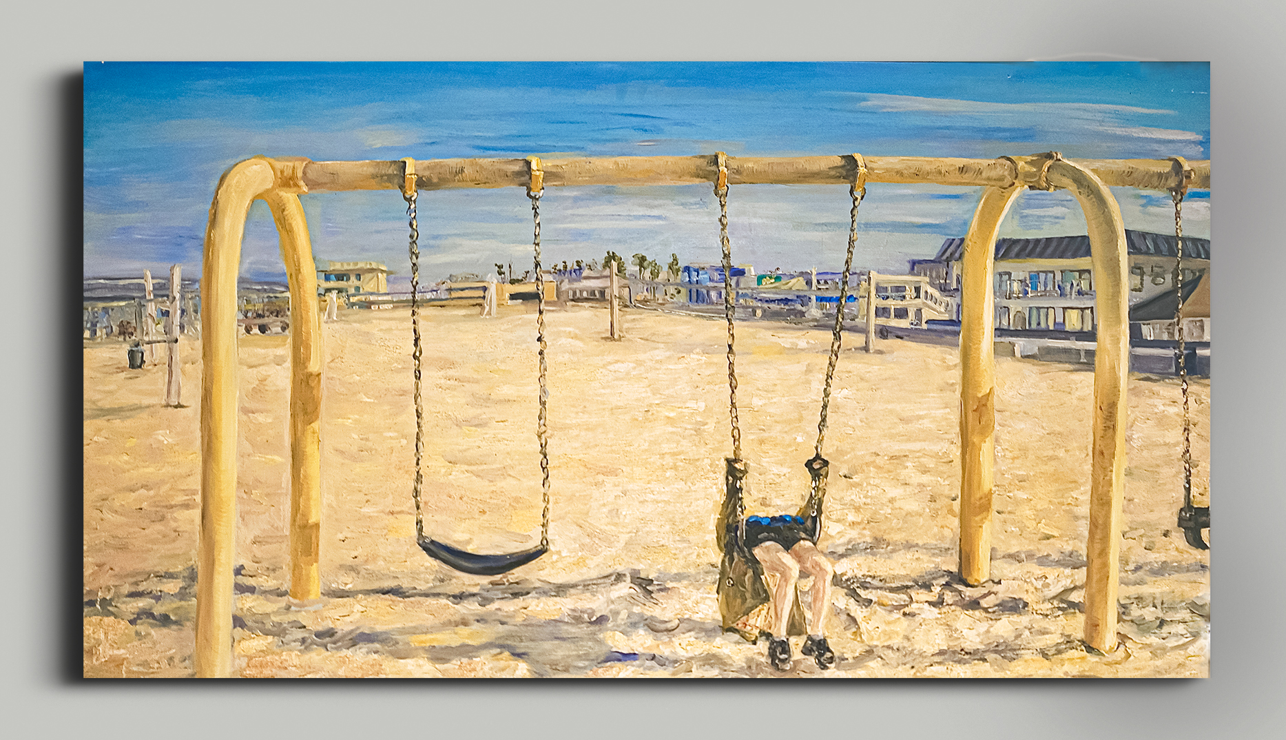 2022 / Oil Color on wood, Quartz sand / Los Angeles, CA