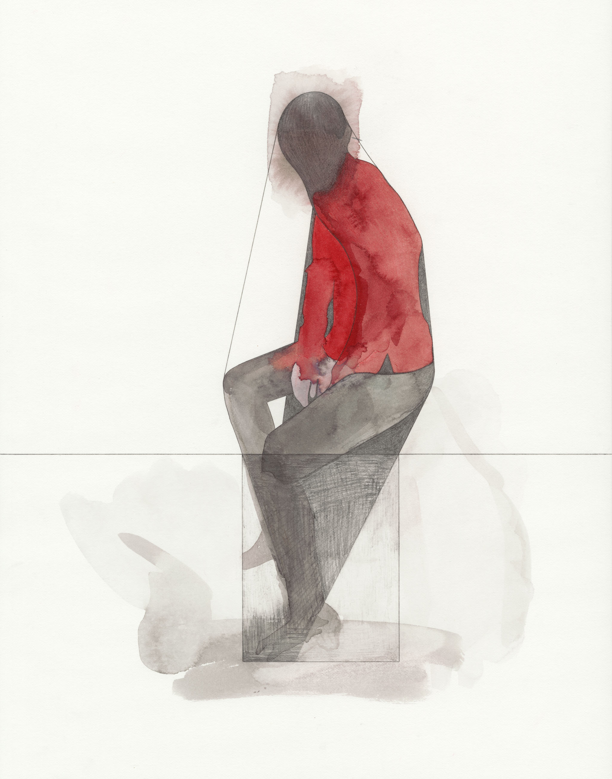 thedoppelganger (3) 14x11 colored pencil, graphite and watercolor on paper 2016