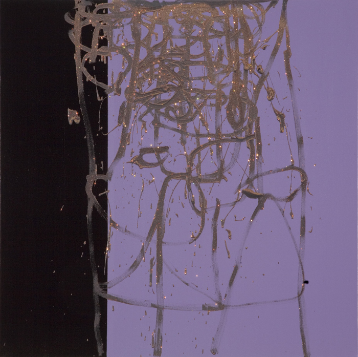 Halo 27, 2007, oil on canvas with crystallina powder, 30x30in