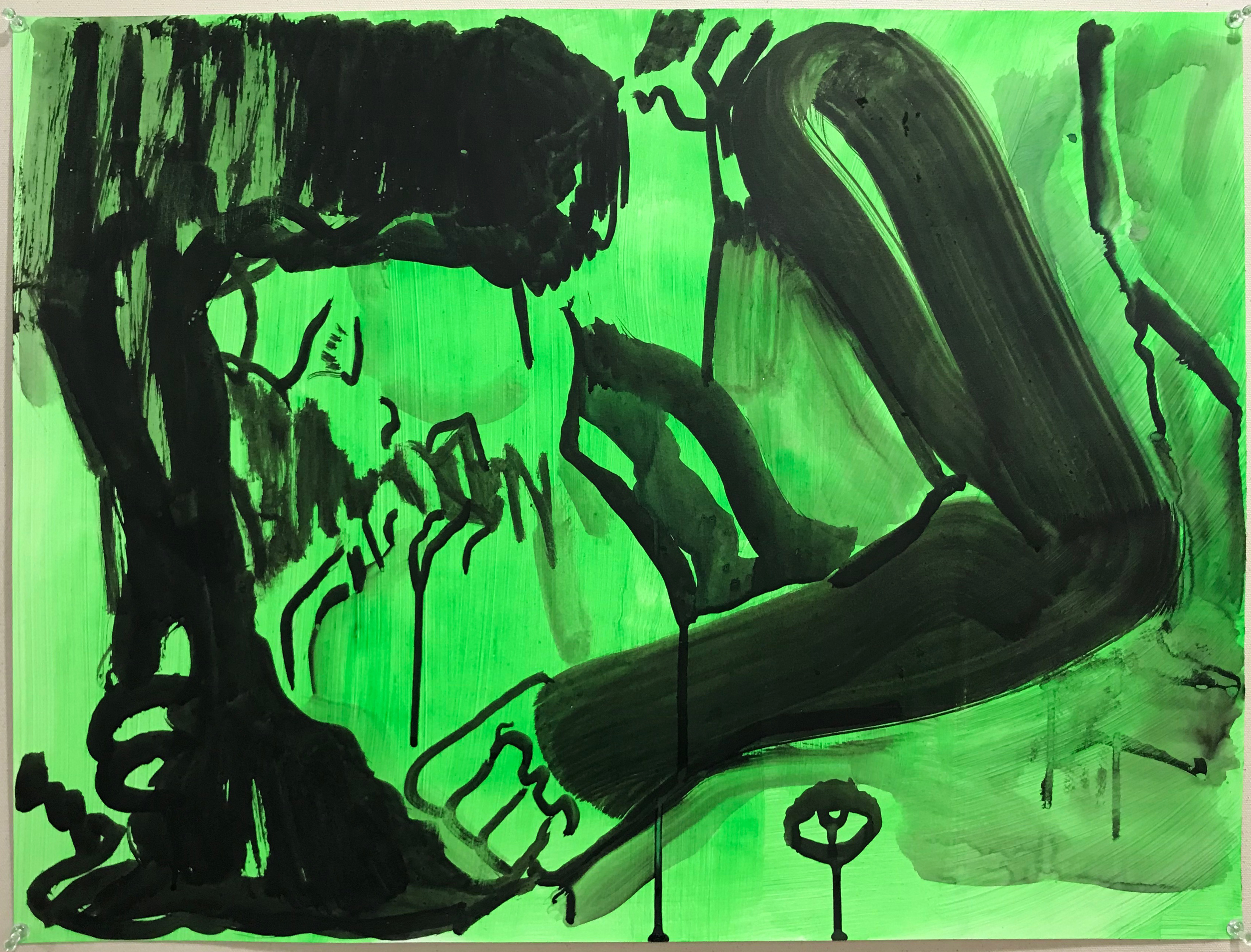 Neon Girls, 2017Acrylic and ink on paper18 x 24 in.46 x 61 cm