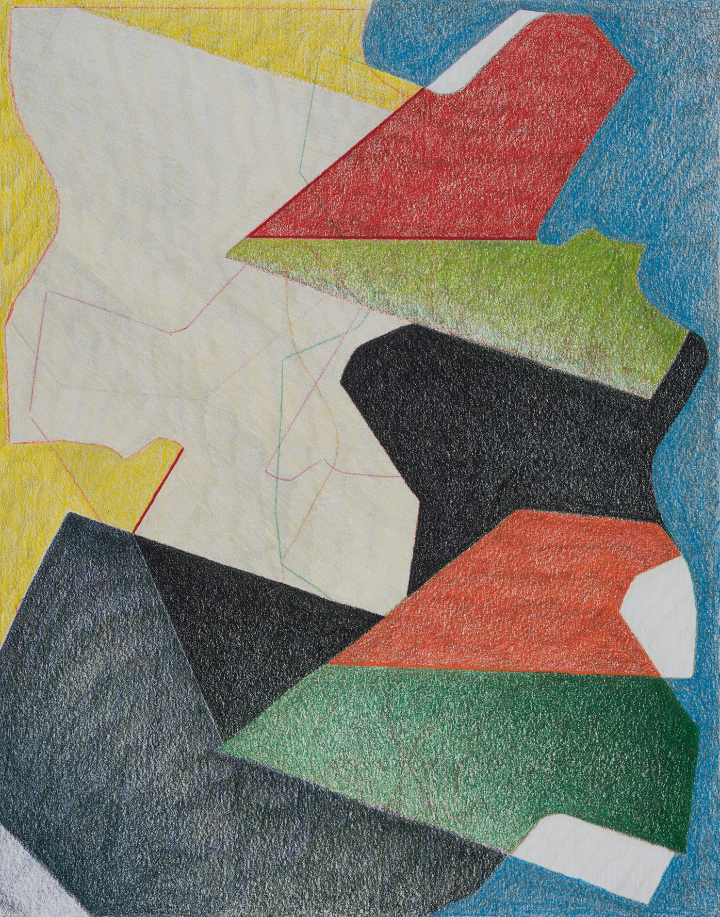 Southern Staircase, 2023, colored pencil and graphite on paper, 14 × 11".