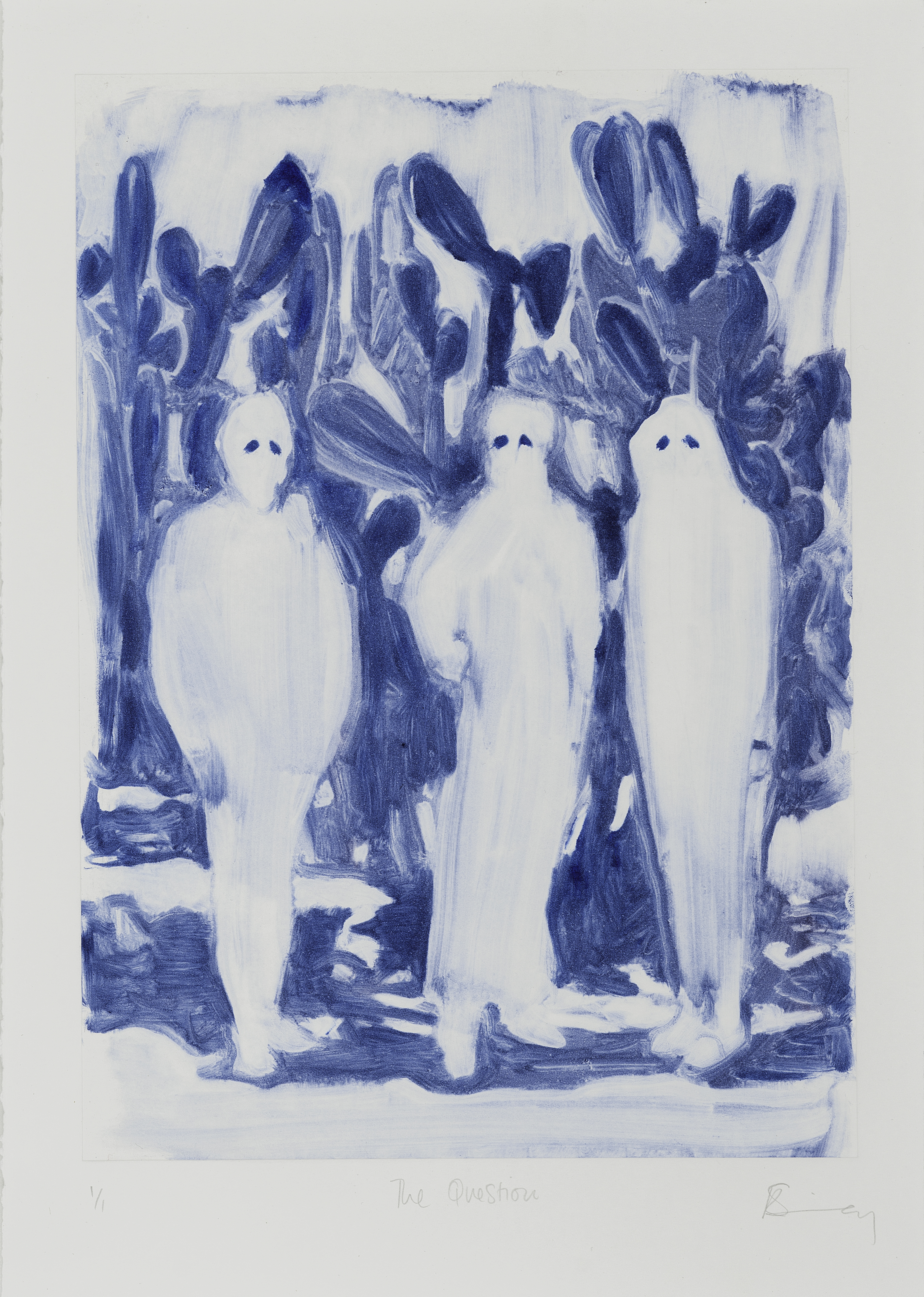 The Question, 2020. Monotype print on paper, 21 x 32cm