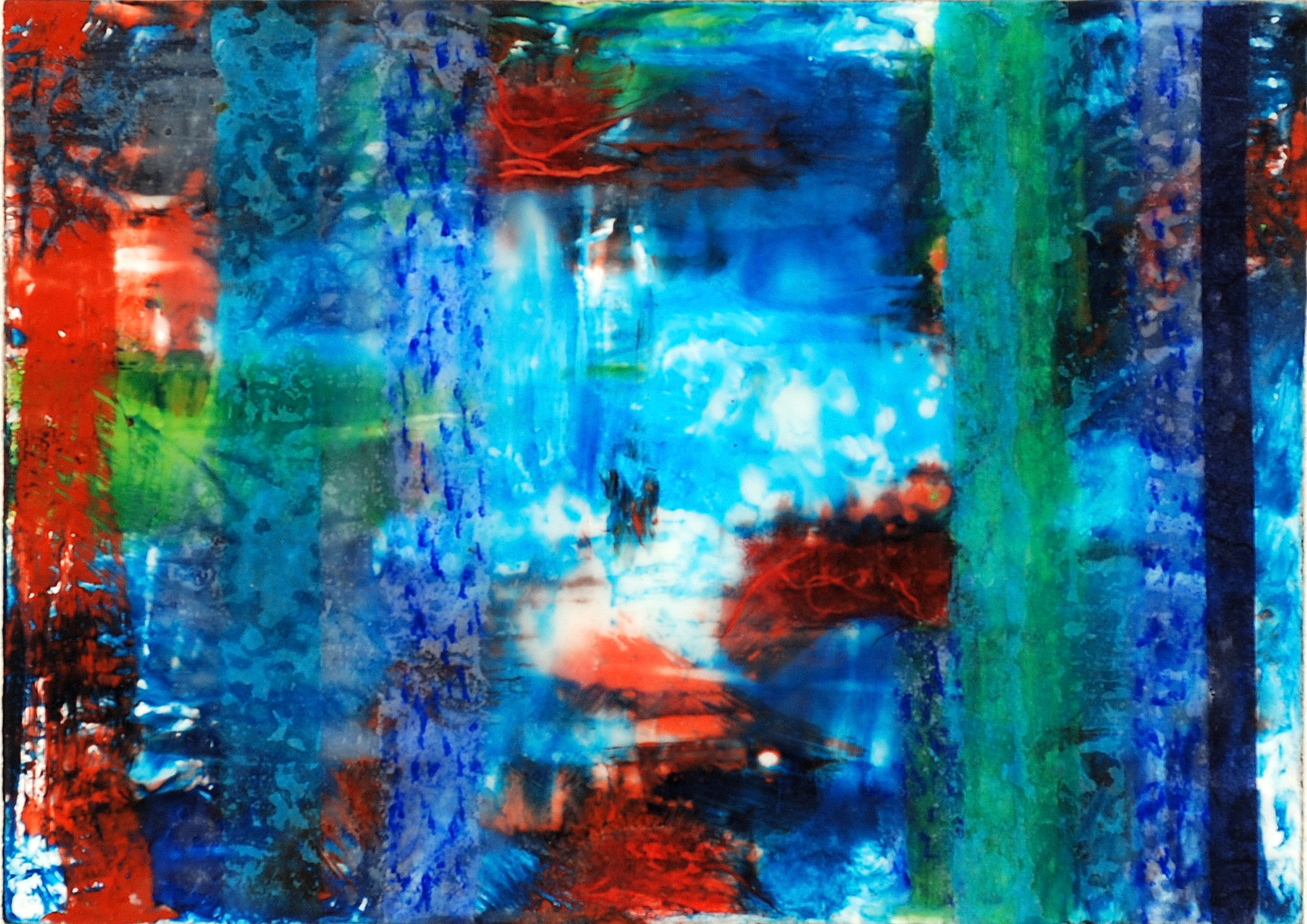 Immediate, 2018, encaustic and mixed media, 5 X 7 inches