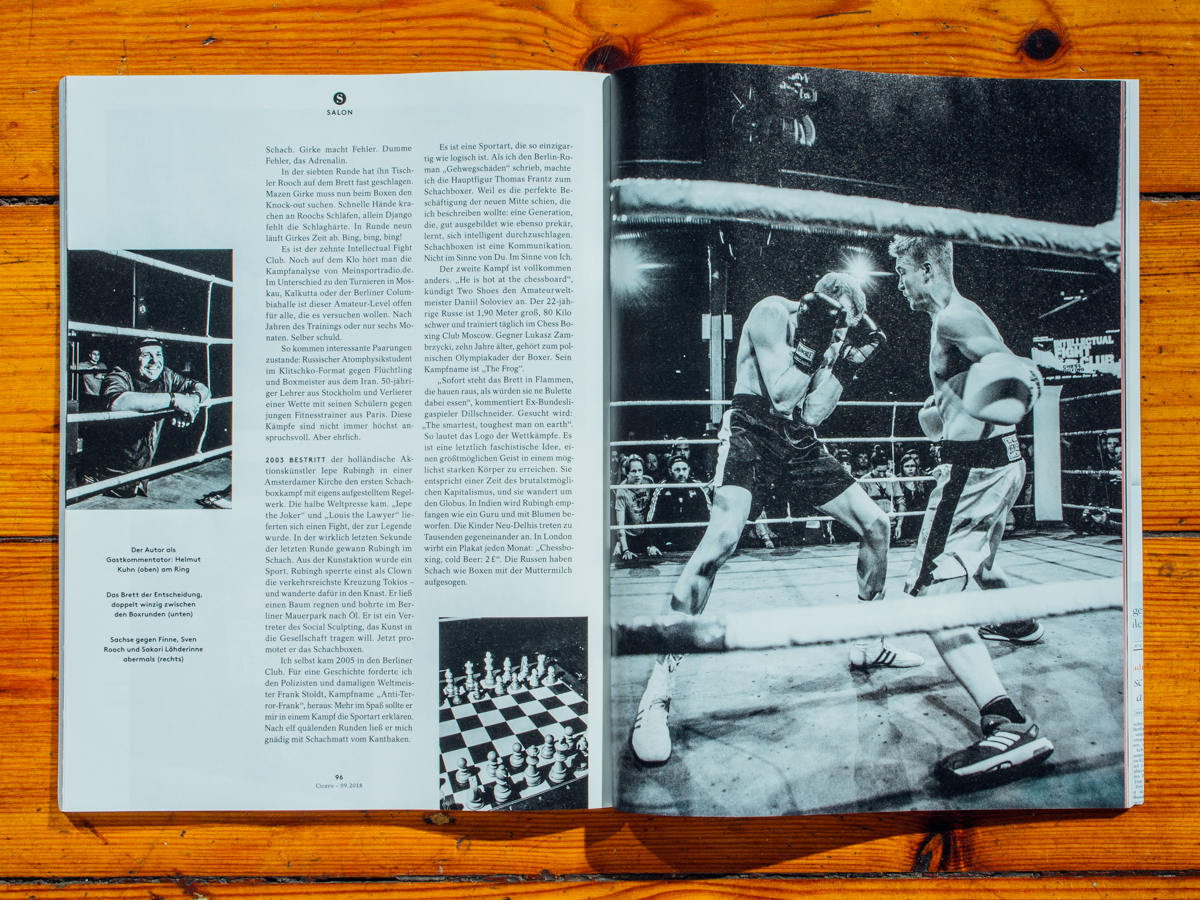 Cicero Nr.9 / Schachboxen Reportage / September 2018