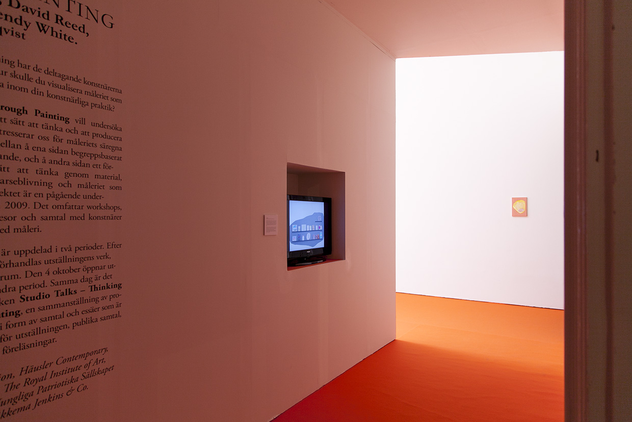Entrance with painting and video by Jan Rydén 2014
