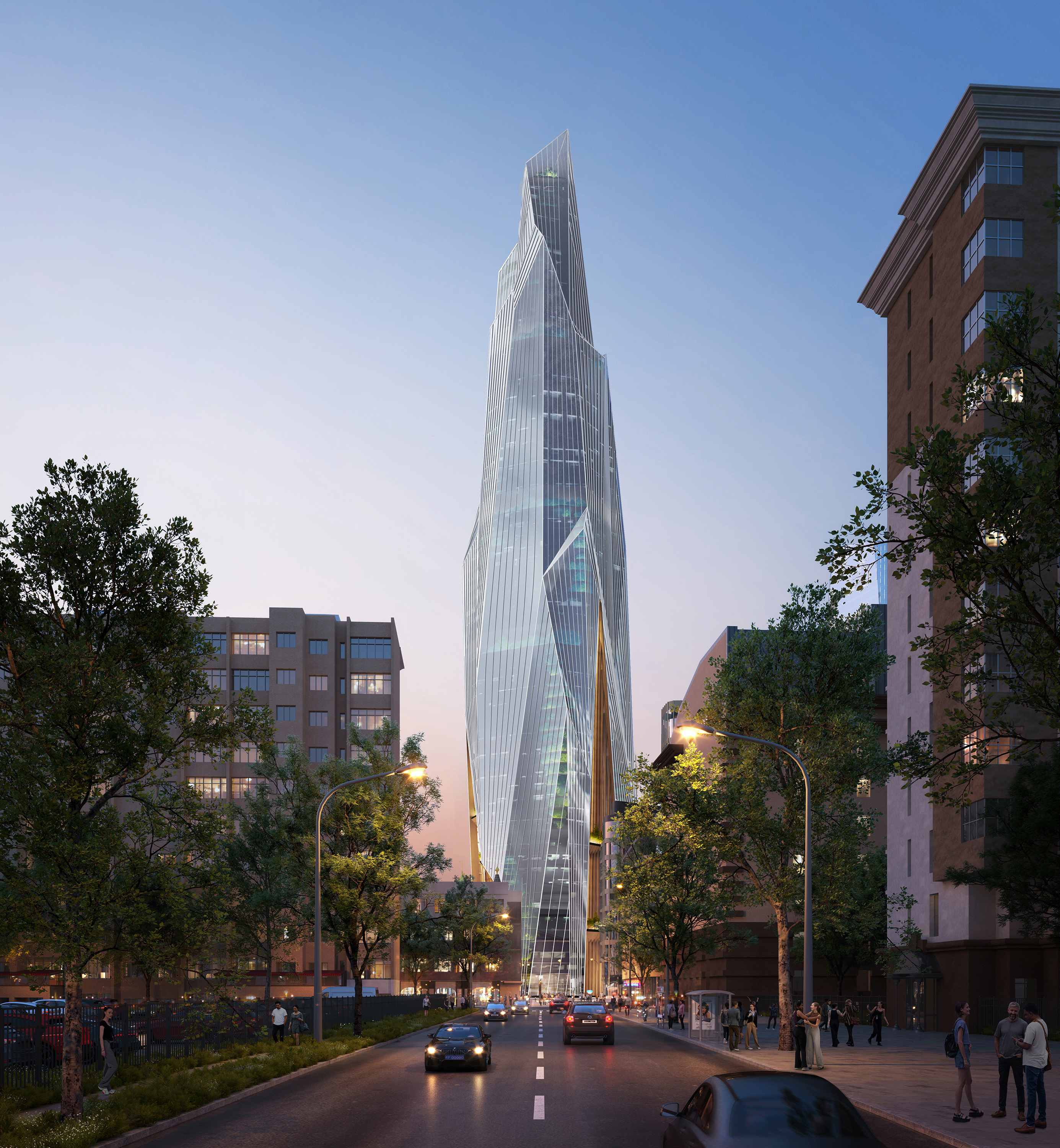 “Glacial Formations” Rendering Street View @architectural illustration & cg