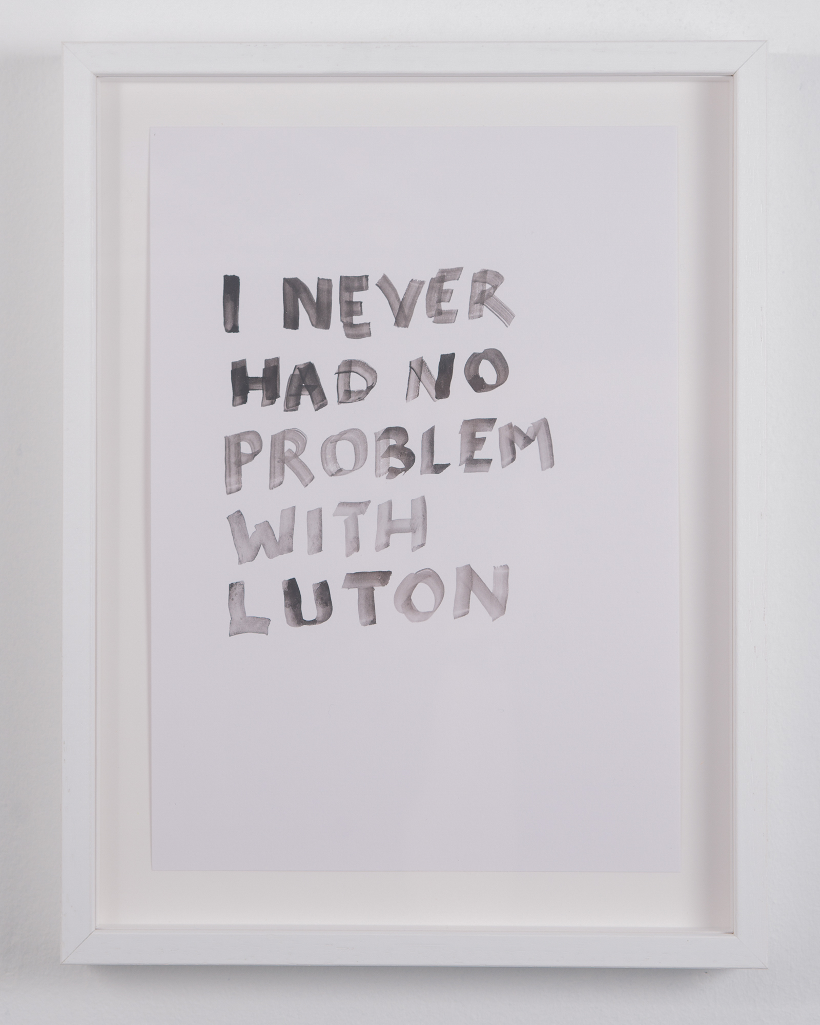 Tim Etchells, No Problem, 2020. Tempera on archival paper, 297 x 210 mm