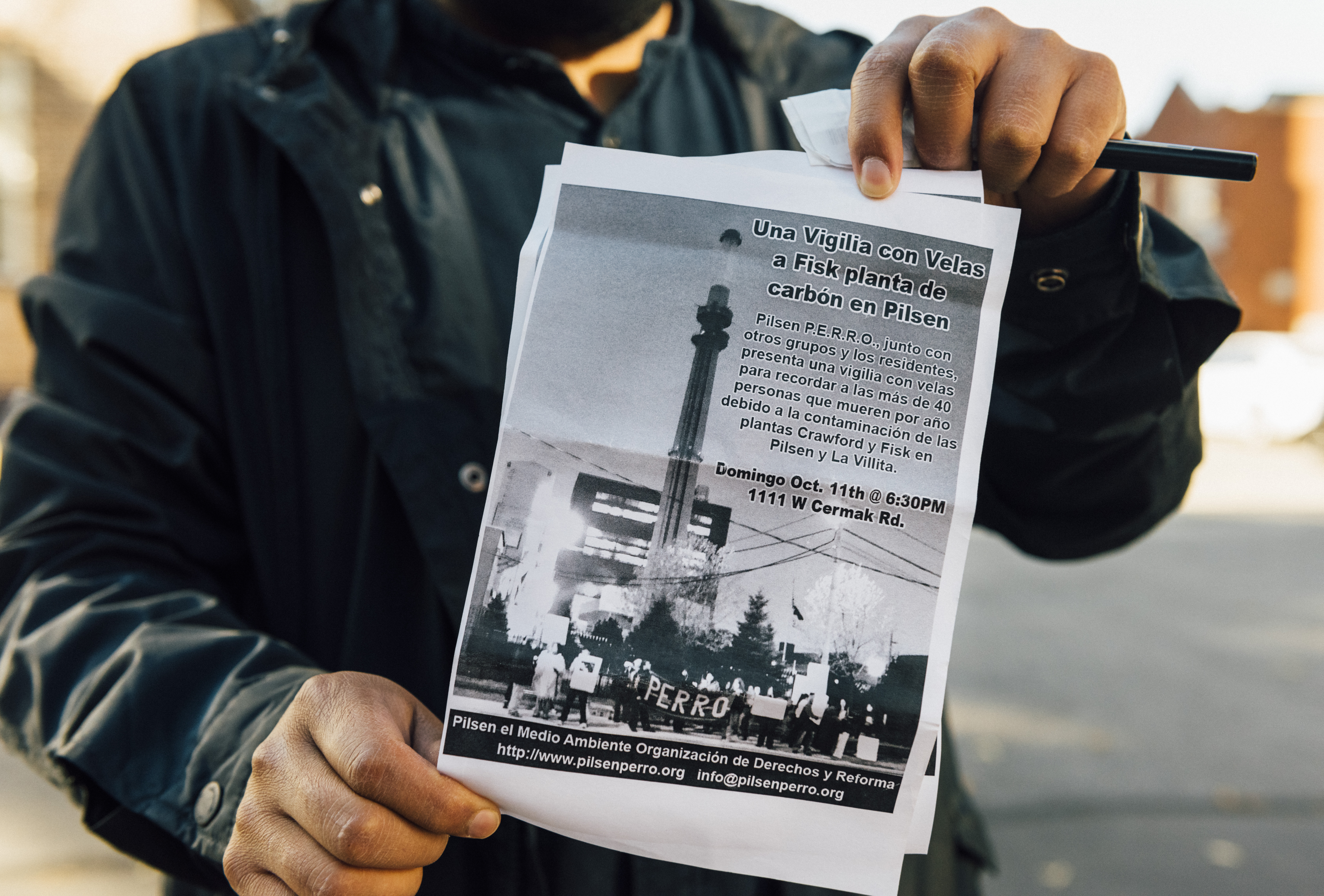 Flyer of the 2011 Candlelight Vigil at Fisk Coal Power Plant organized by PERRO