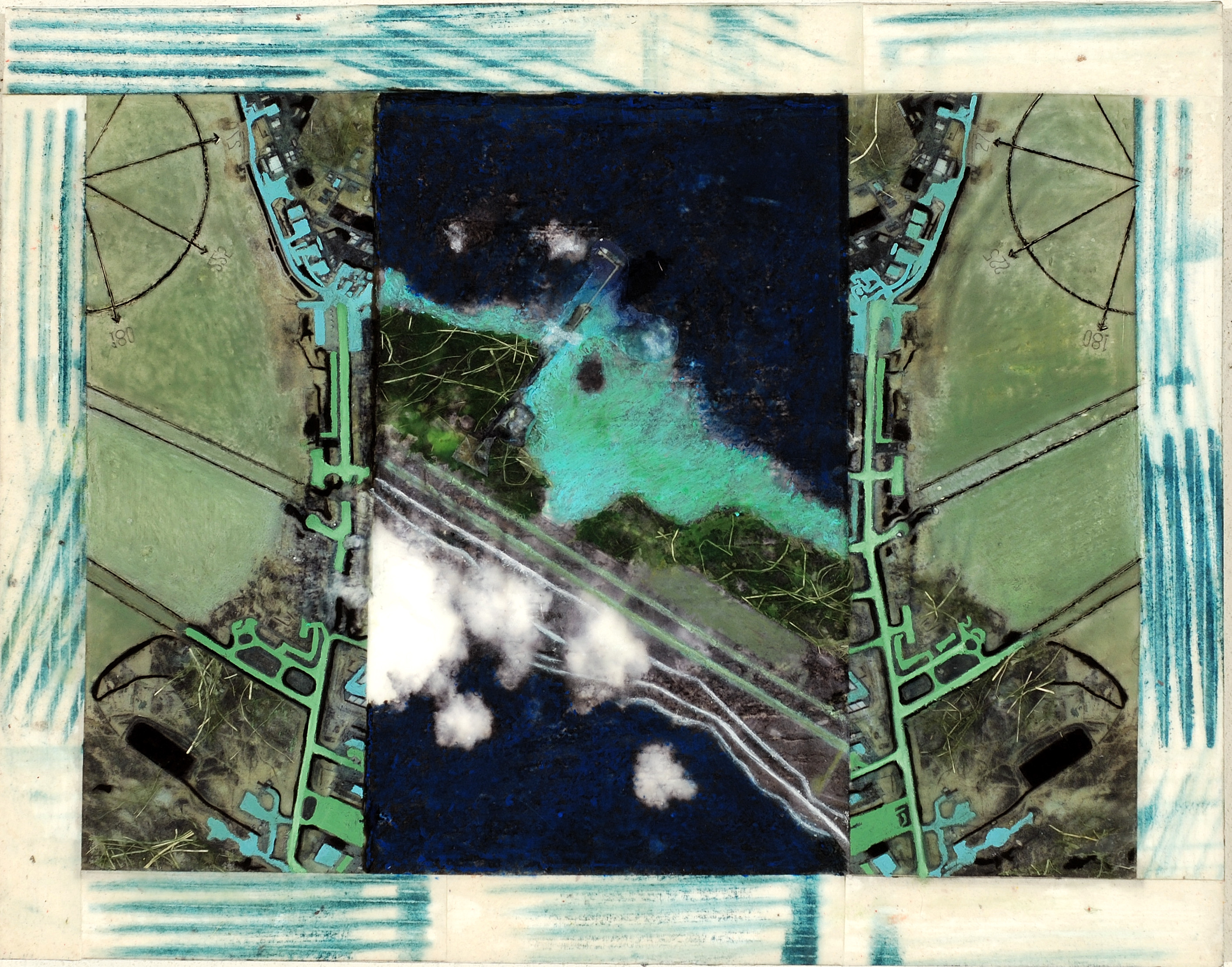 Over and Above, 2015, encaustic and mixed media, 11 X 14 inches