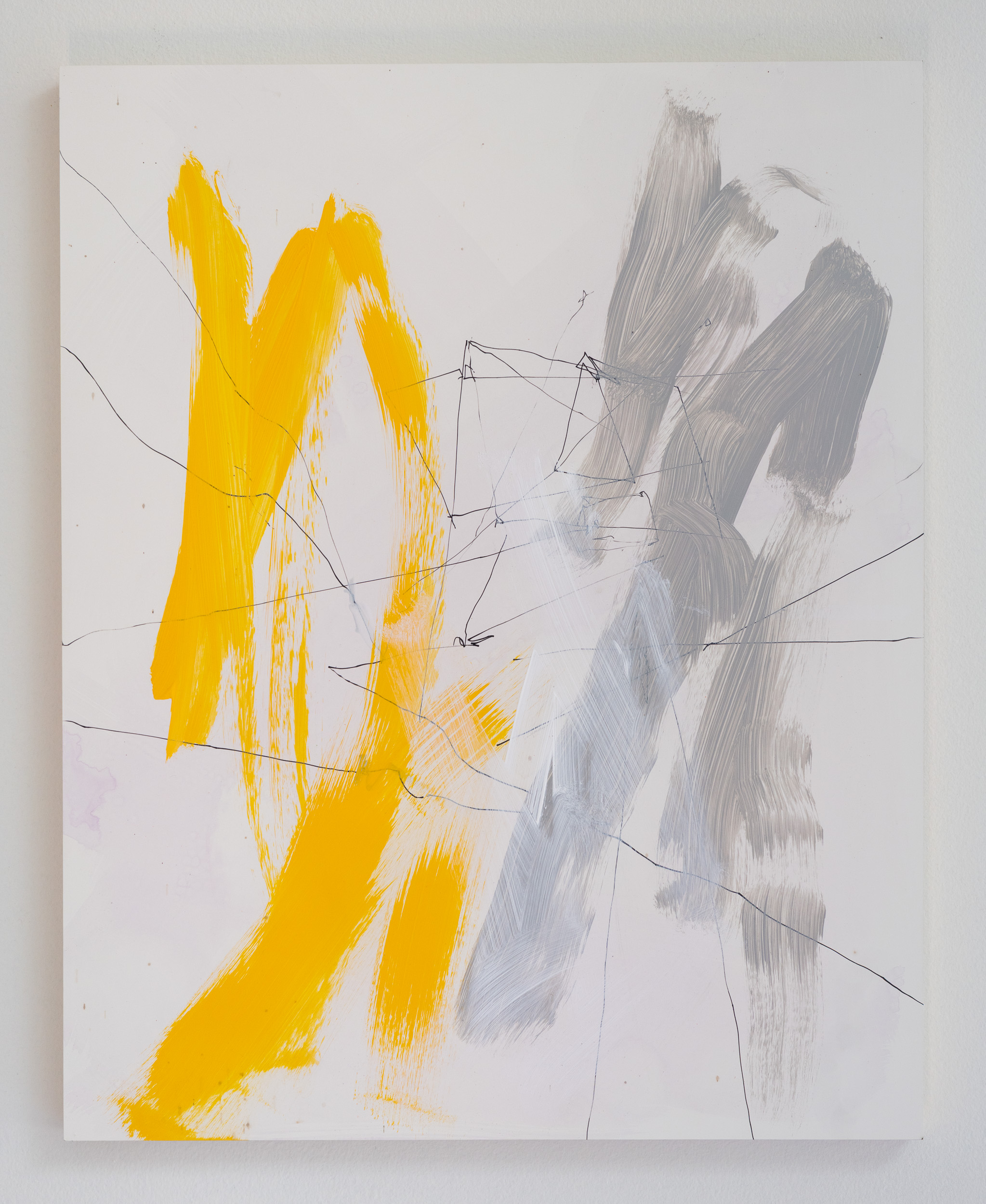 2025, acrylic and ink on panel, 20 x 16 inches