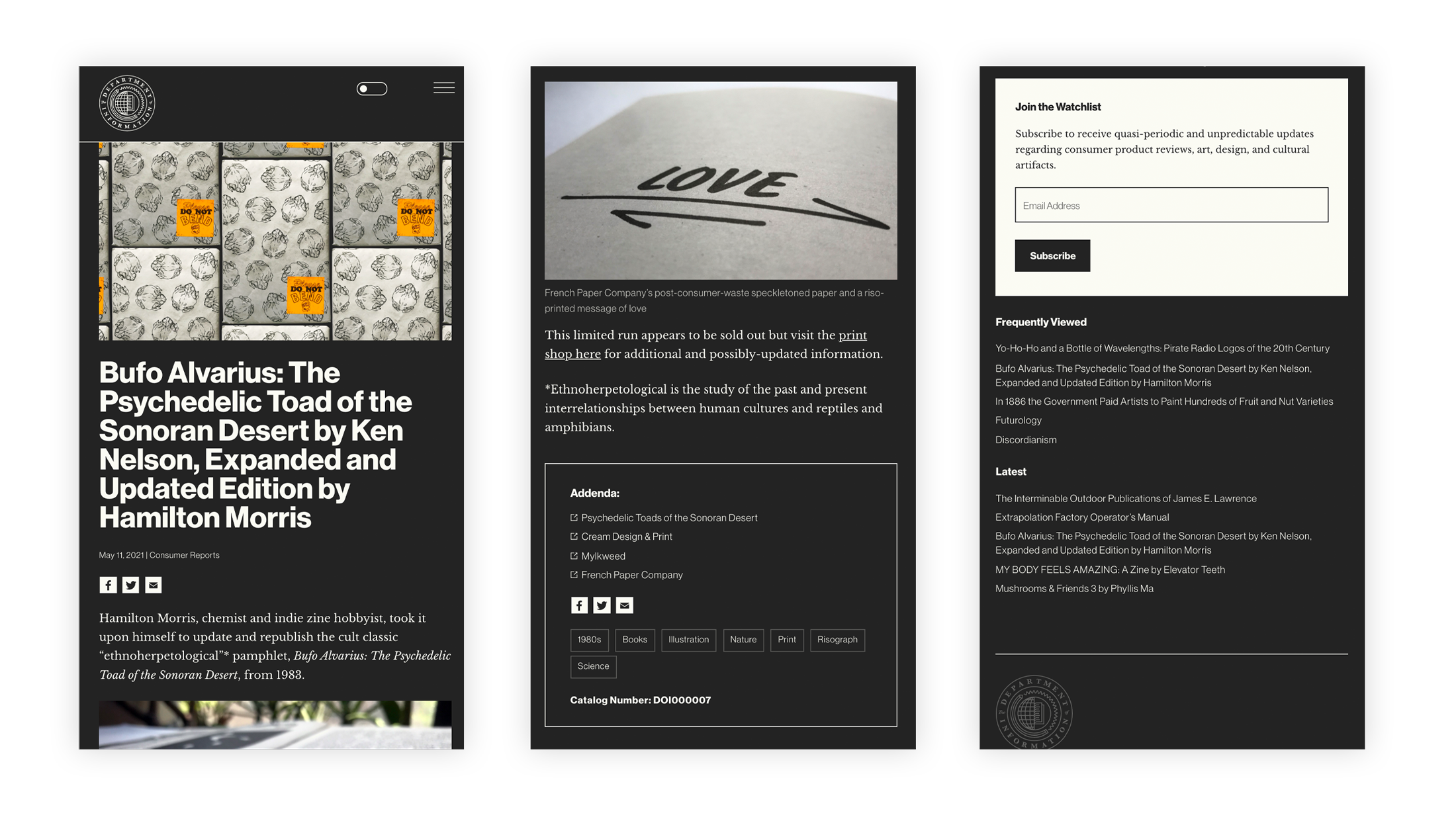 Department of Information Website