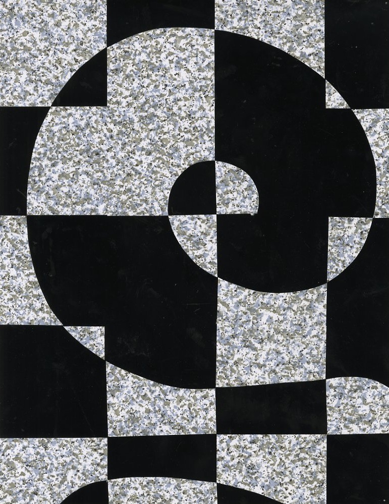 checker-spiral I, 2022, vinyl on paper 11” x 14”