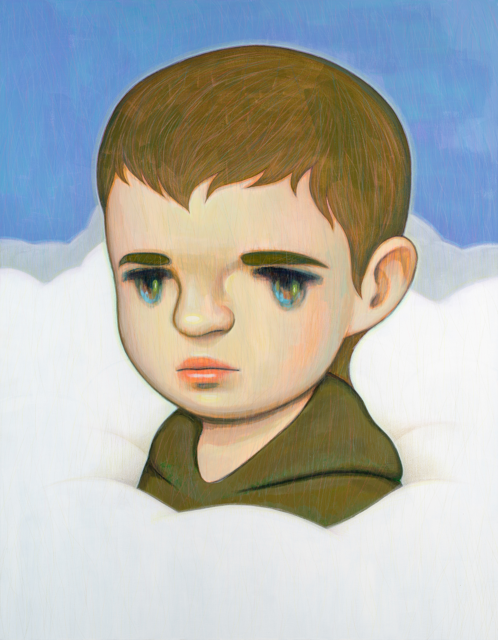 A silver lining2014, 캔버스에 아크릴, 색연필, 116.5cm x 91cm2014, acrylic and colored pencil on canvas, 116.5cm x 91cm