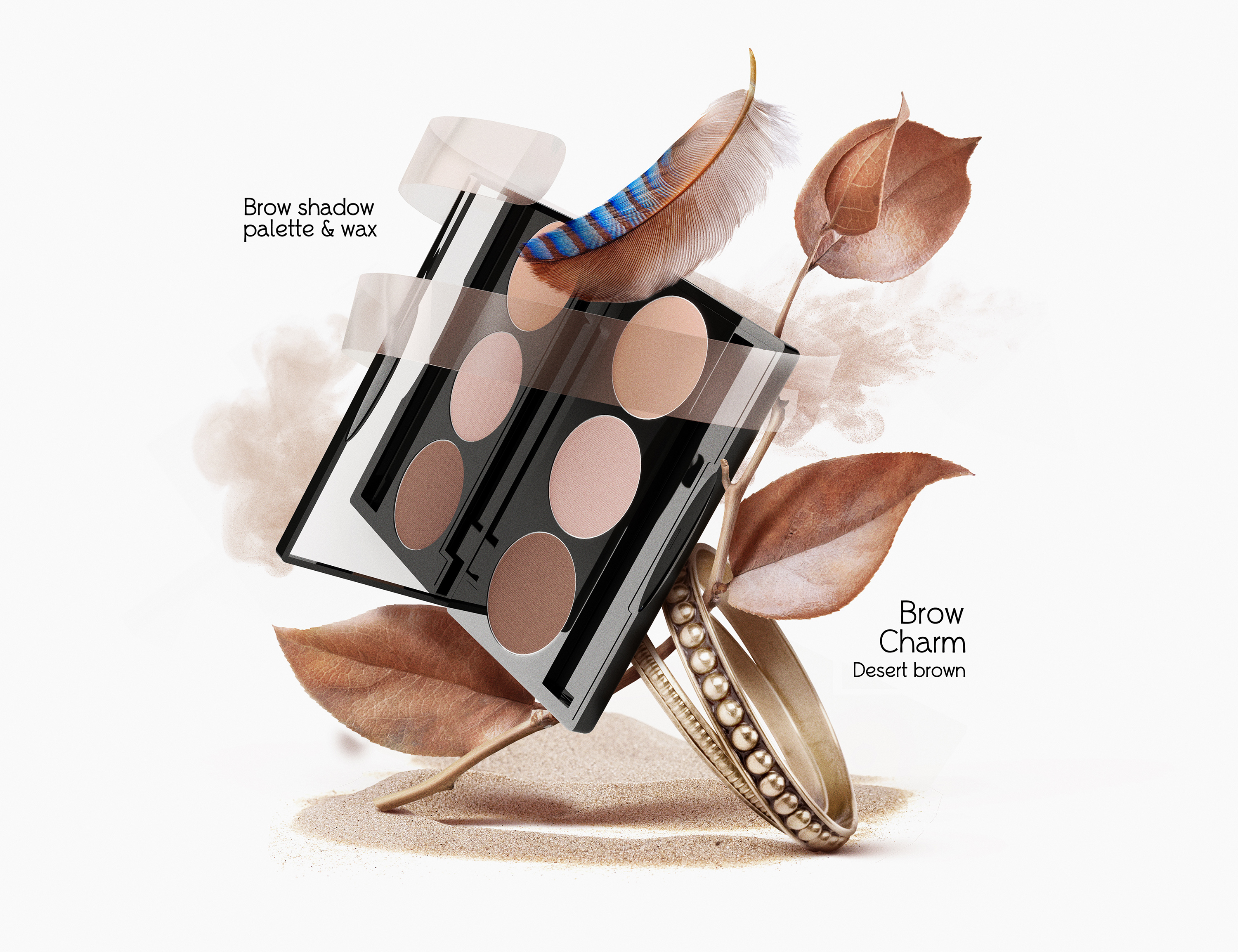 Social media campaign for the eyebrow products line. Cosmetic product photography. Makeup product styling. Eclectic M Studio.
