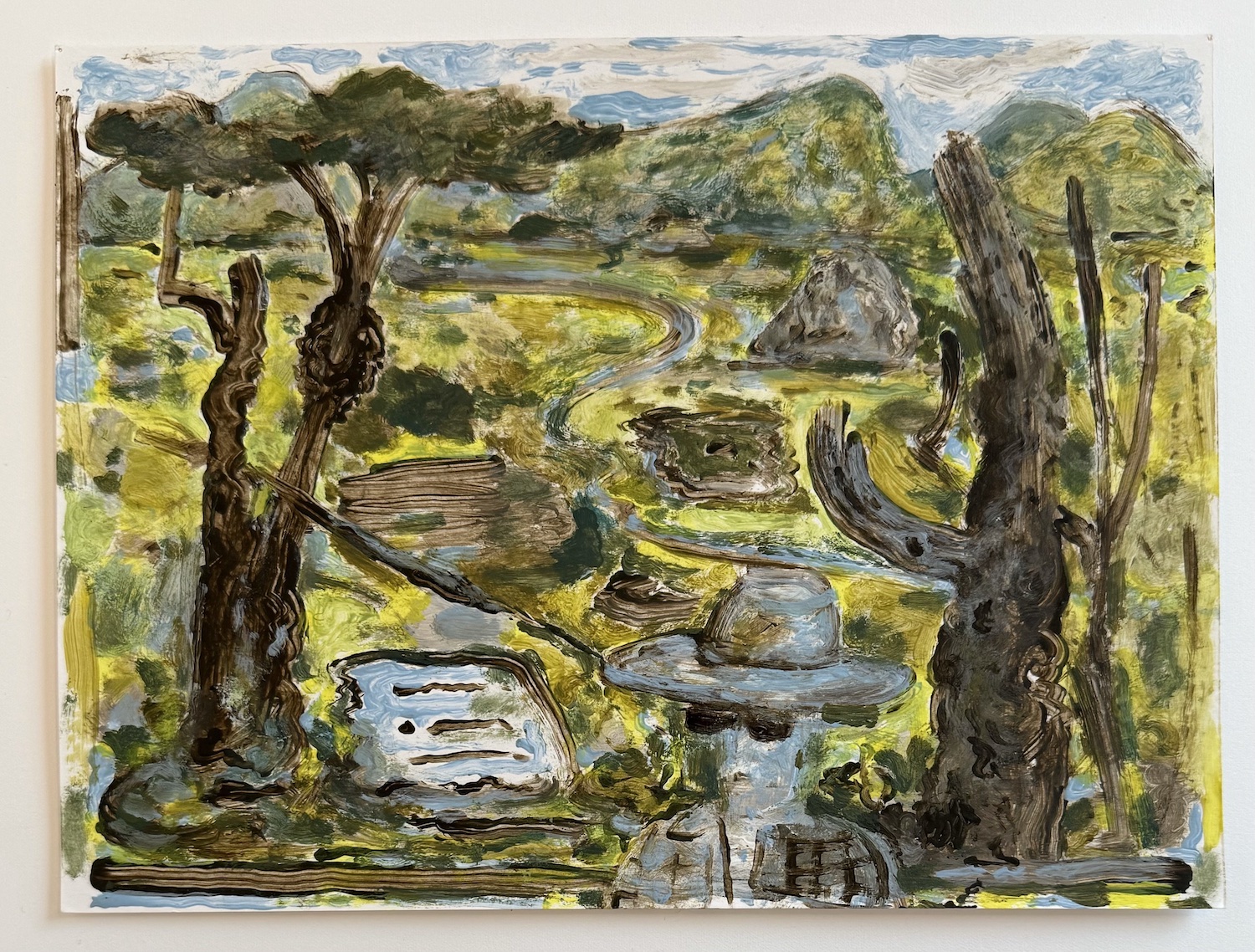 In The Valley, 2024, Acrylic on Bristol, 9 x 12 in.