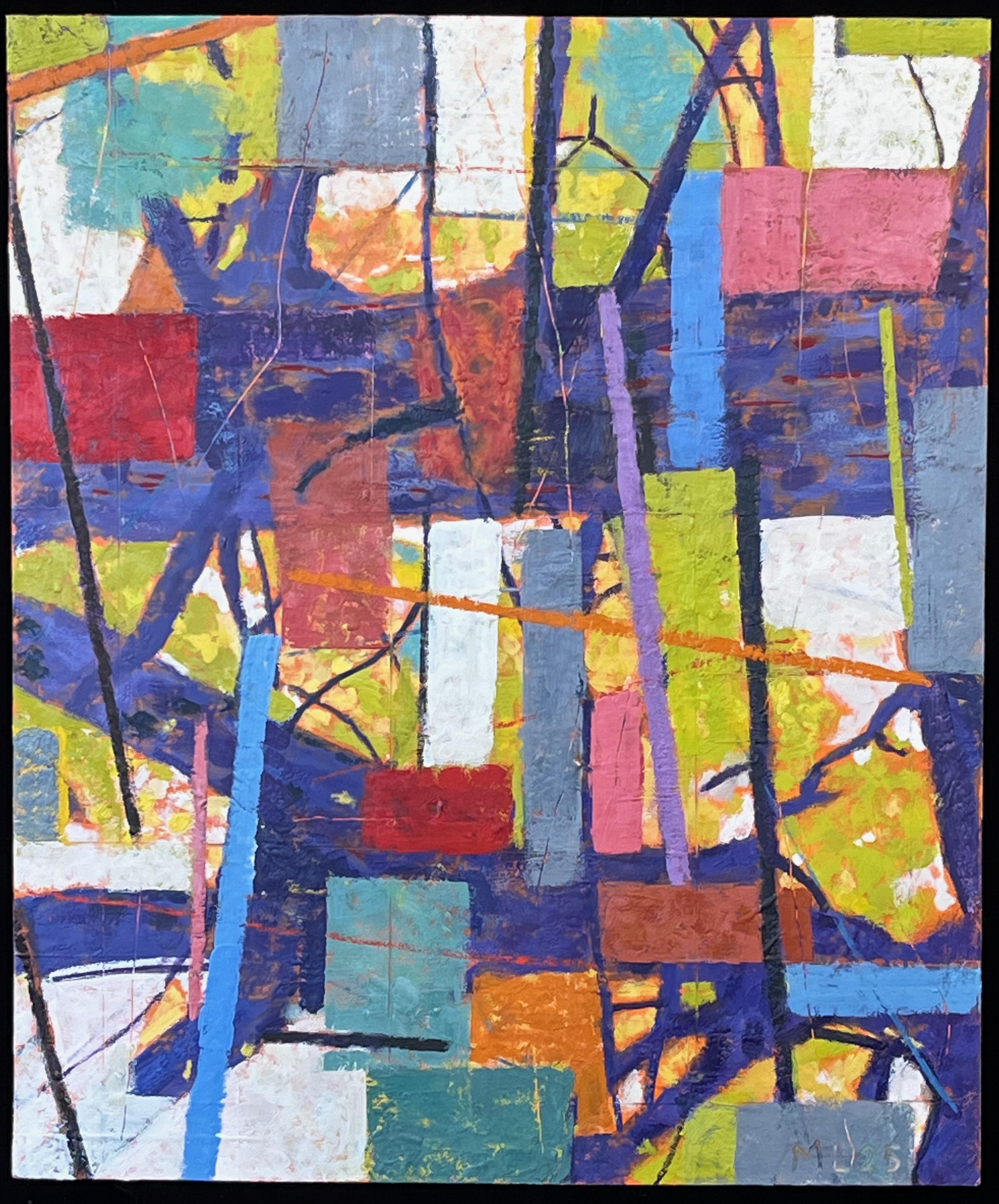 Edifice #8. 2025. encaustic on panel. 31" X 26"