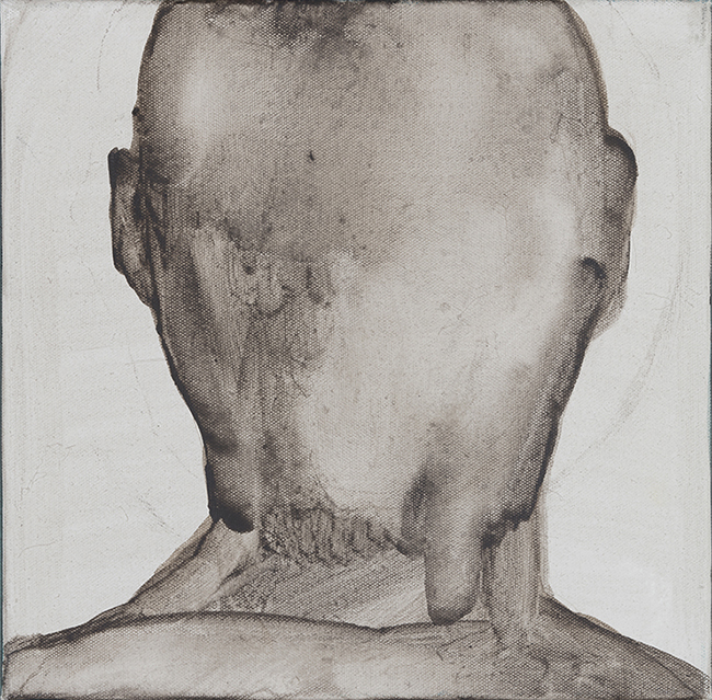 pause-cleaning acrylic, gouache on canvas 30x30cm 2018