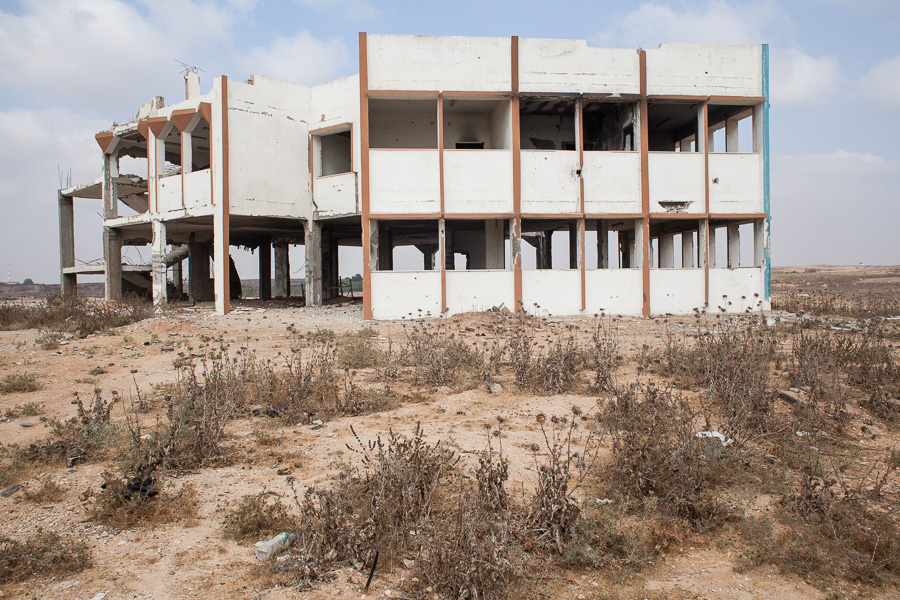 Beit Hanoun, jillet 2012. Vestige de l'ancienne &eacute;cole d'agriculture, bombard&eacute;e par israel.