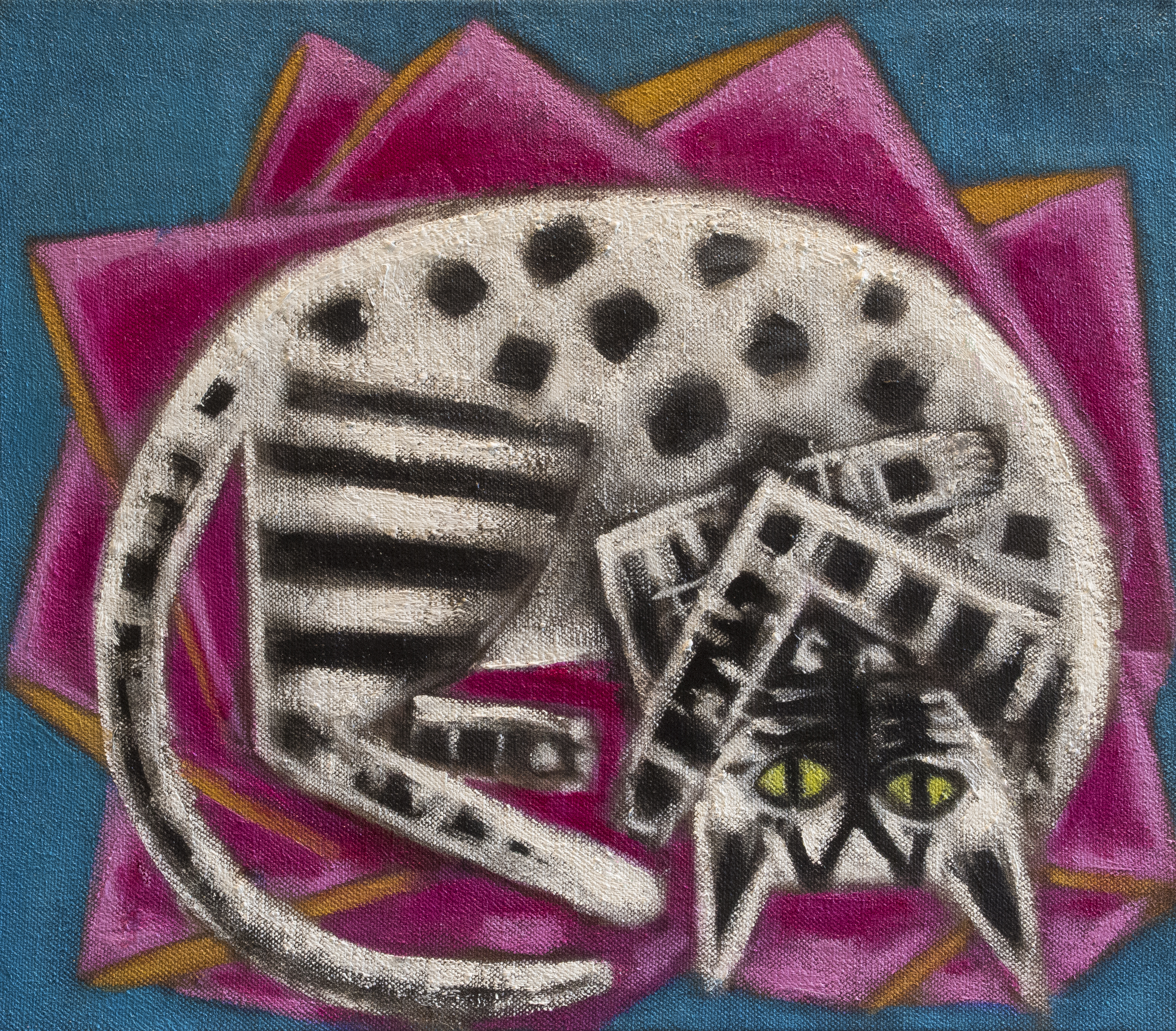 * Layla on Magenta Blanket, 16" x 17" oil on linen, 2014