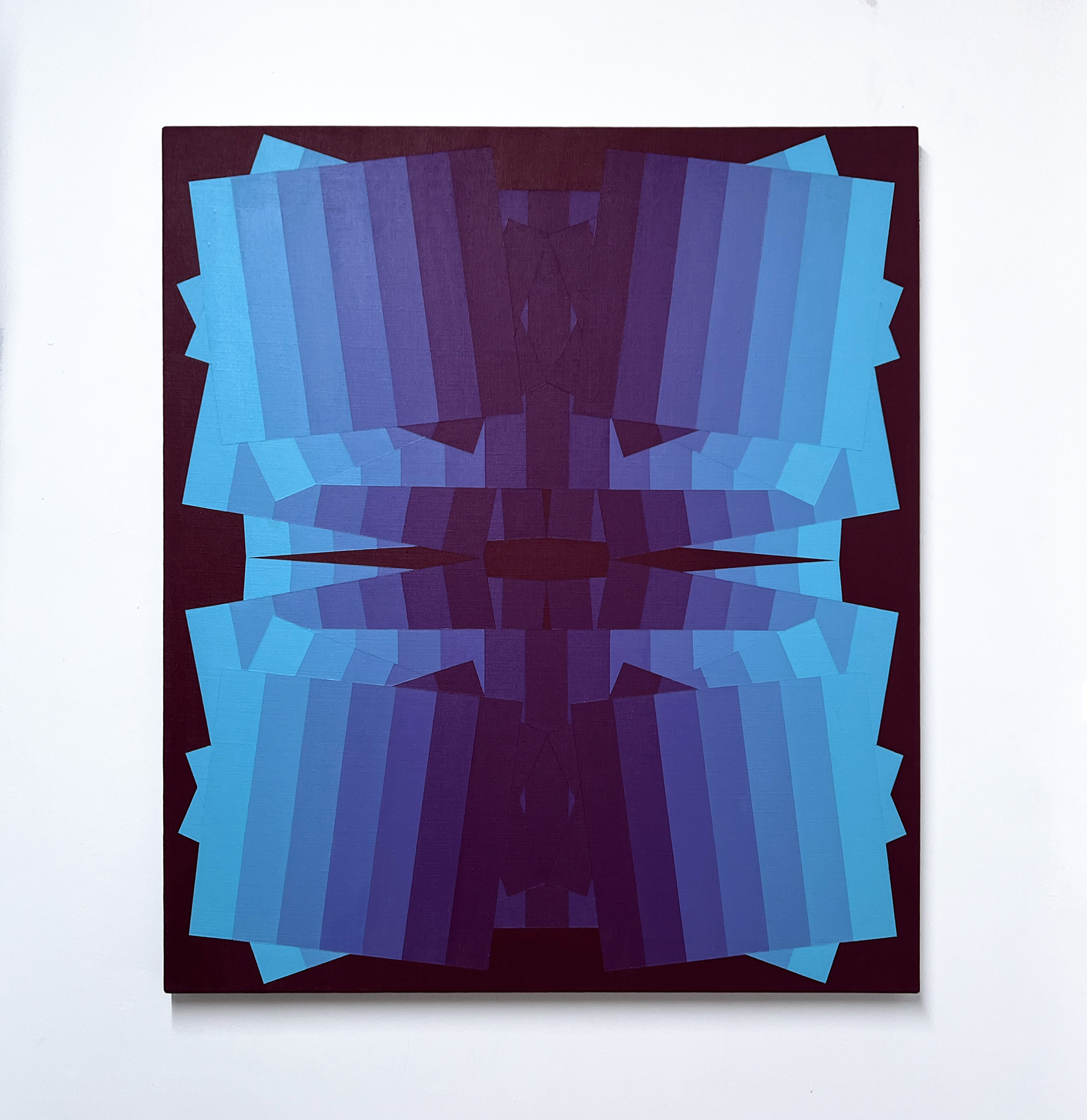 Machbands (chroma) LXXVI, 81cm x 71cm, acrylic on linen