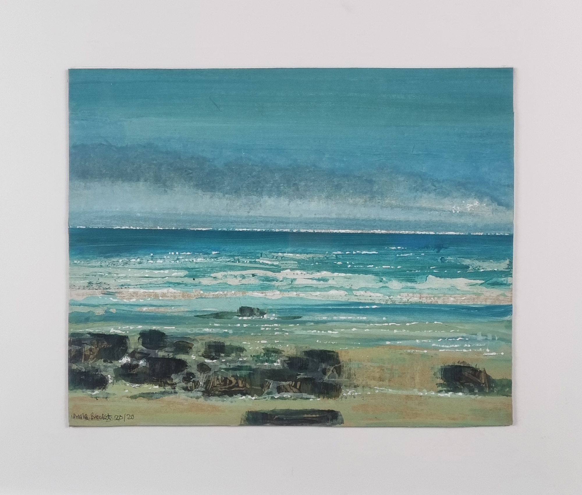 St Ives, Cornwall, Acrylic on Card 53 x 43, 2020