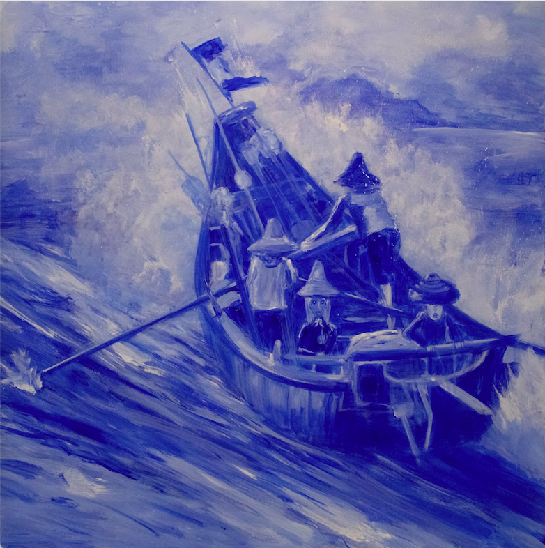 Surveillance of the gods / Vigilancia de los dioses, 2023 Acrylic on canvas 85 x 85 cm 33.46 x 33.46 inches