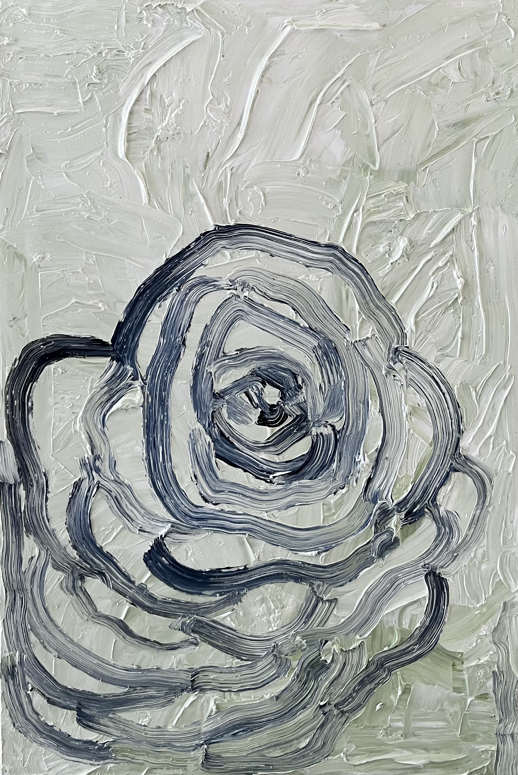 Green Camellia #3, 2022, Oil on Canvas, 36"x24"